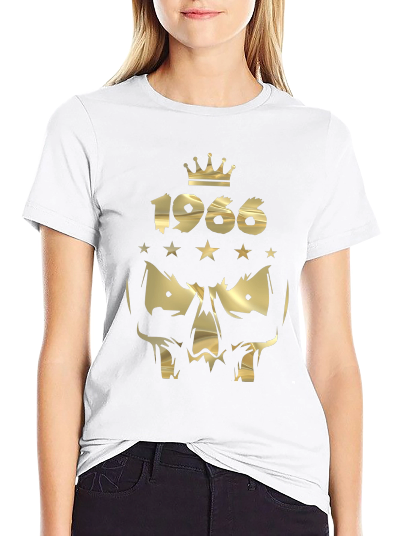 Golden Skull Crown 1966 Graphic Tee - Black