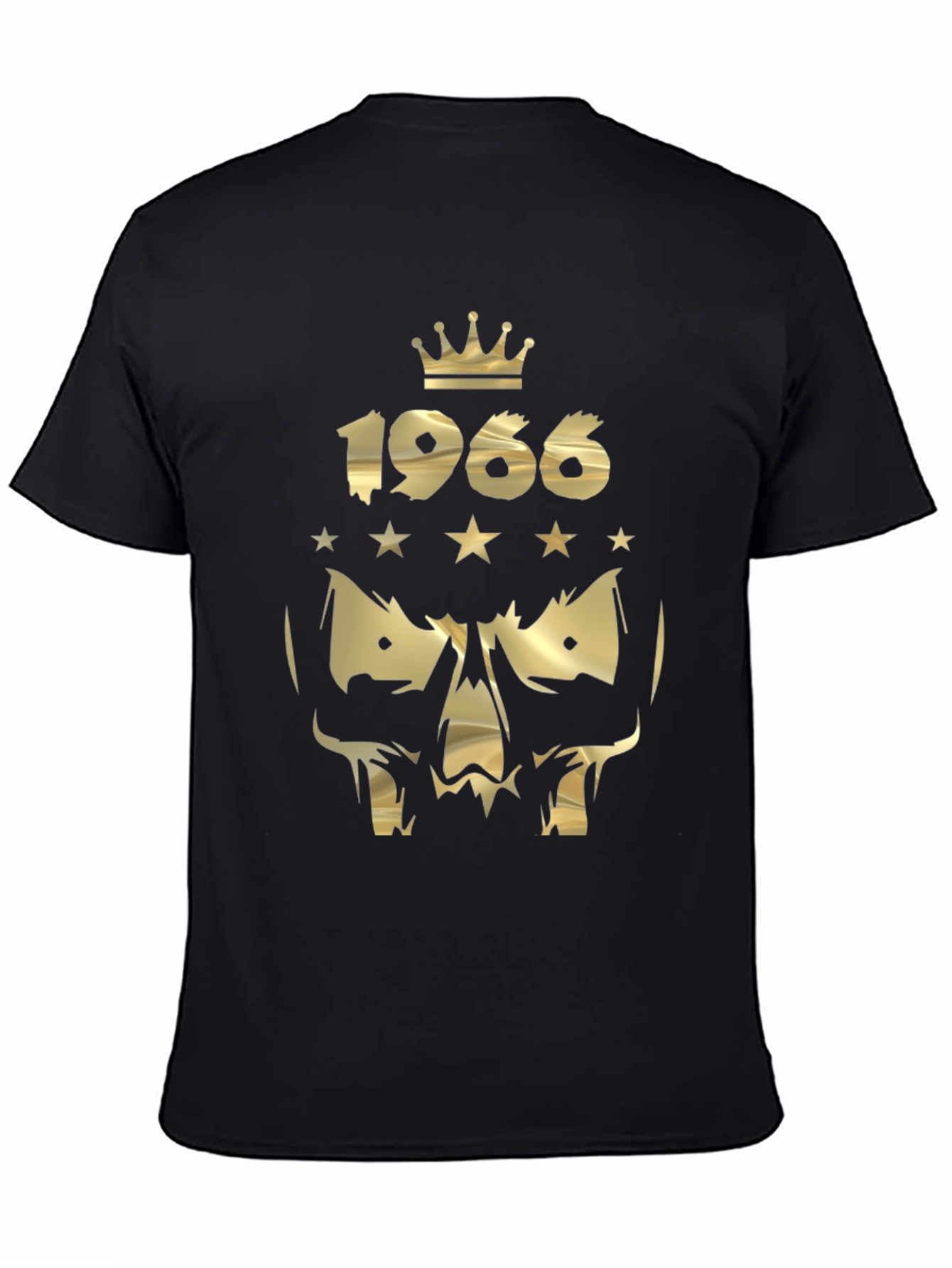 Golden Skull Crown 1966 Graphic Tee - Black