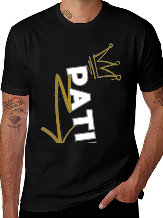 Pati Crown Graphic Tee - Stylish Black T-Shirt for Men