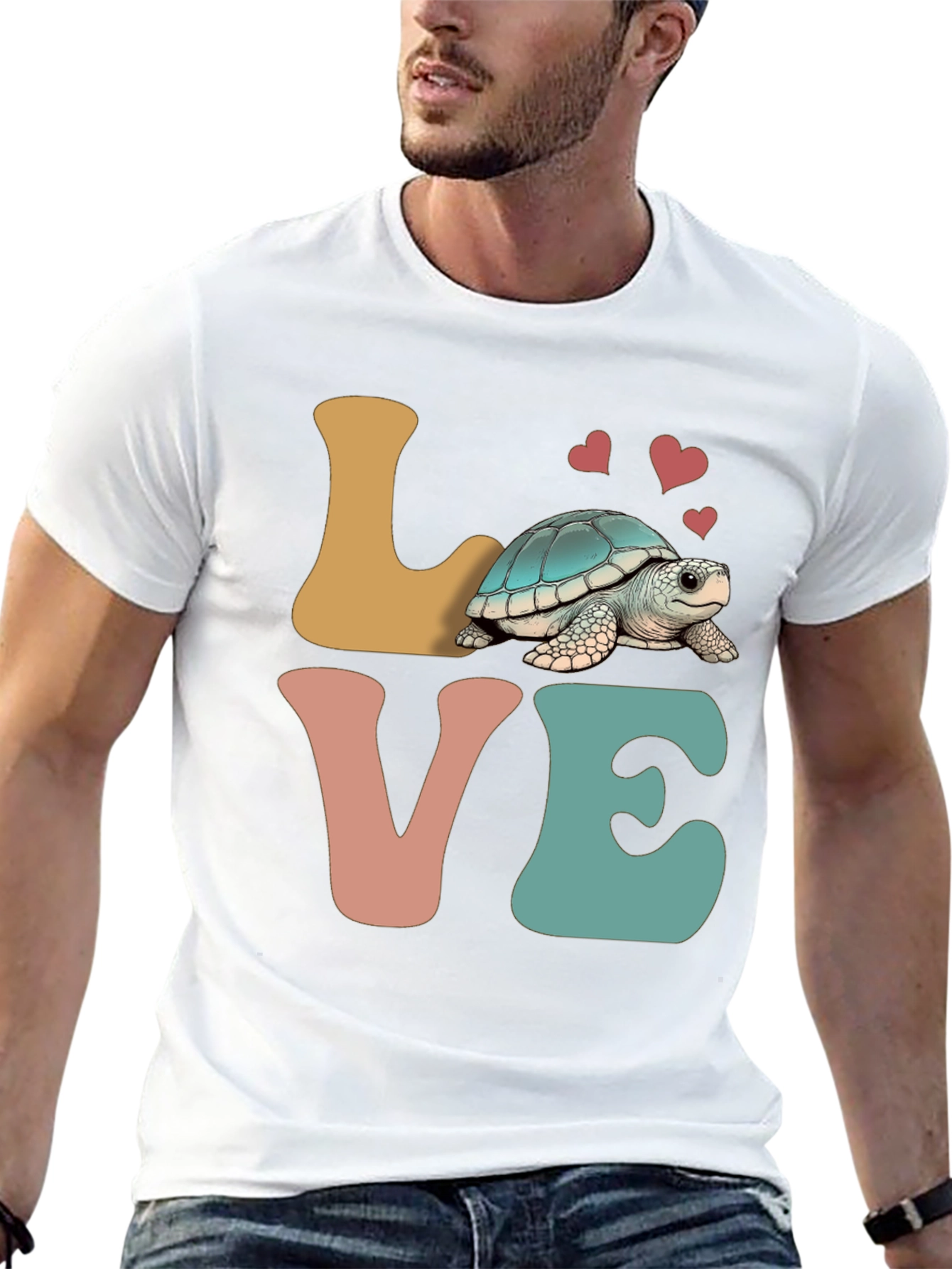 Love Turtle Graphic Tee - Cute Animal Lover Shirt