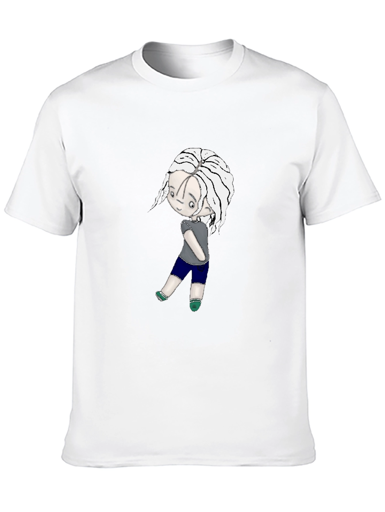 Black T-Shirt with Cartoon Girl Graphic