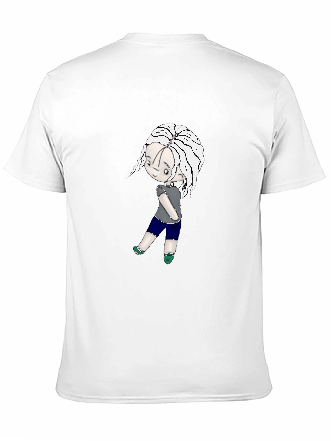 Black T-Shirt with Cartoon Girl Graphic