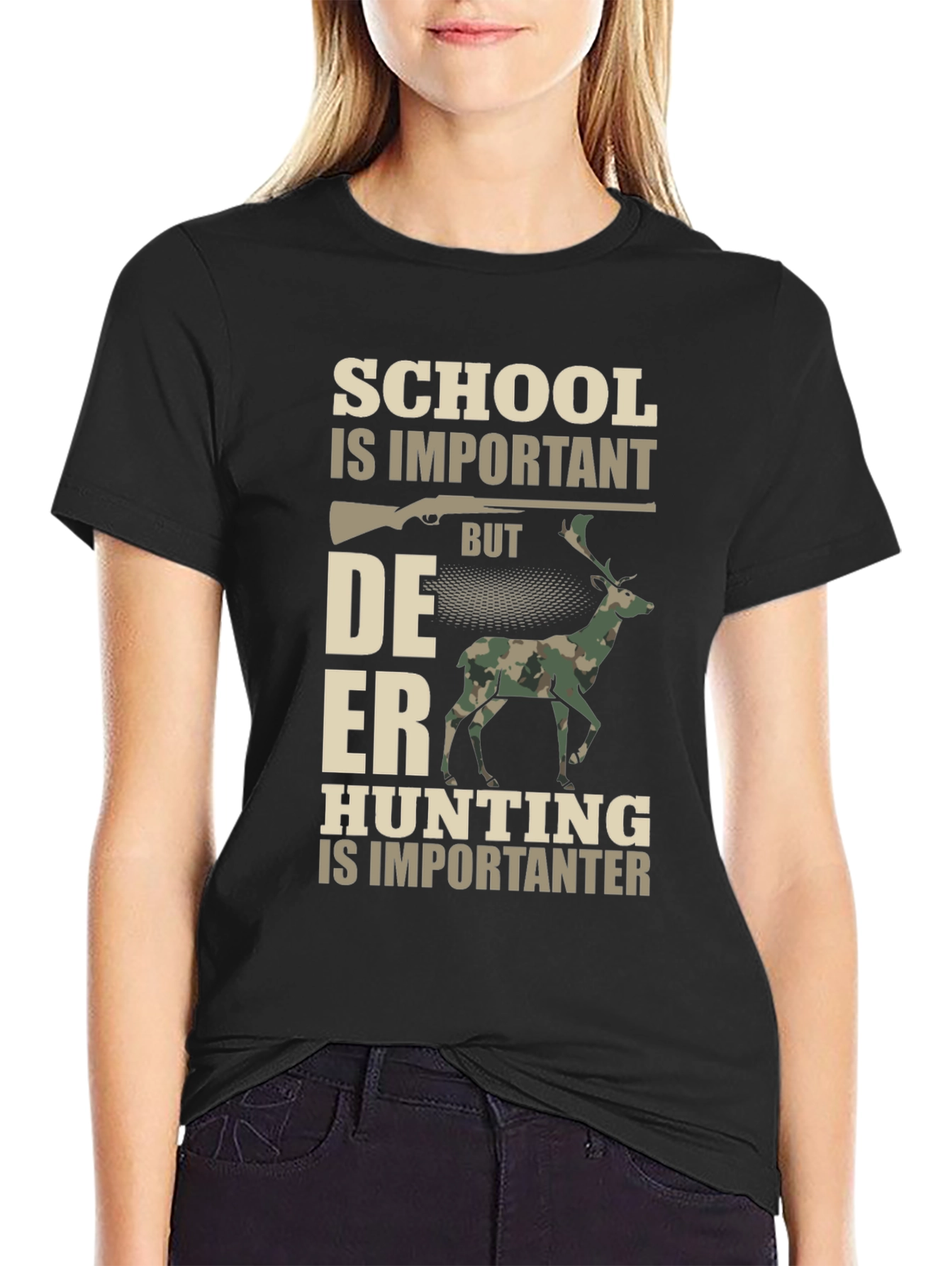 Hunting T-Shirt: School vs. Deer