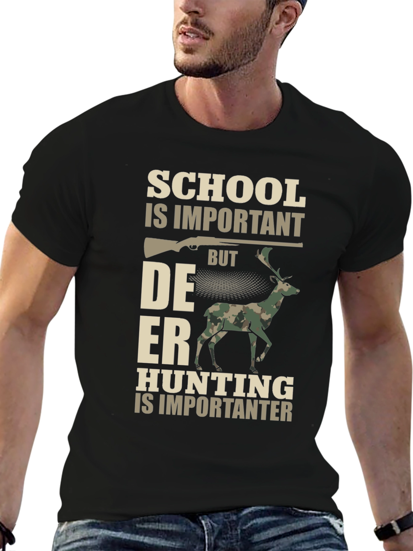 Hunting T-Shirt: School vs. Deer
