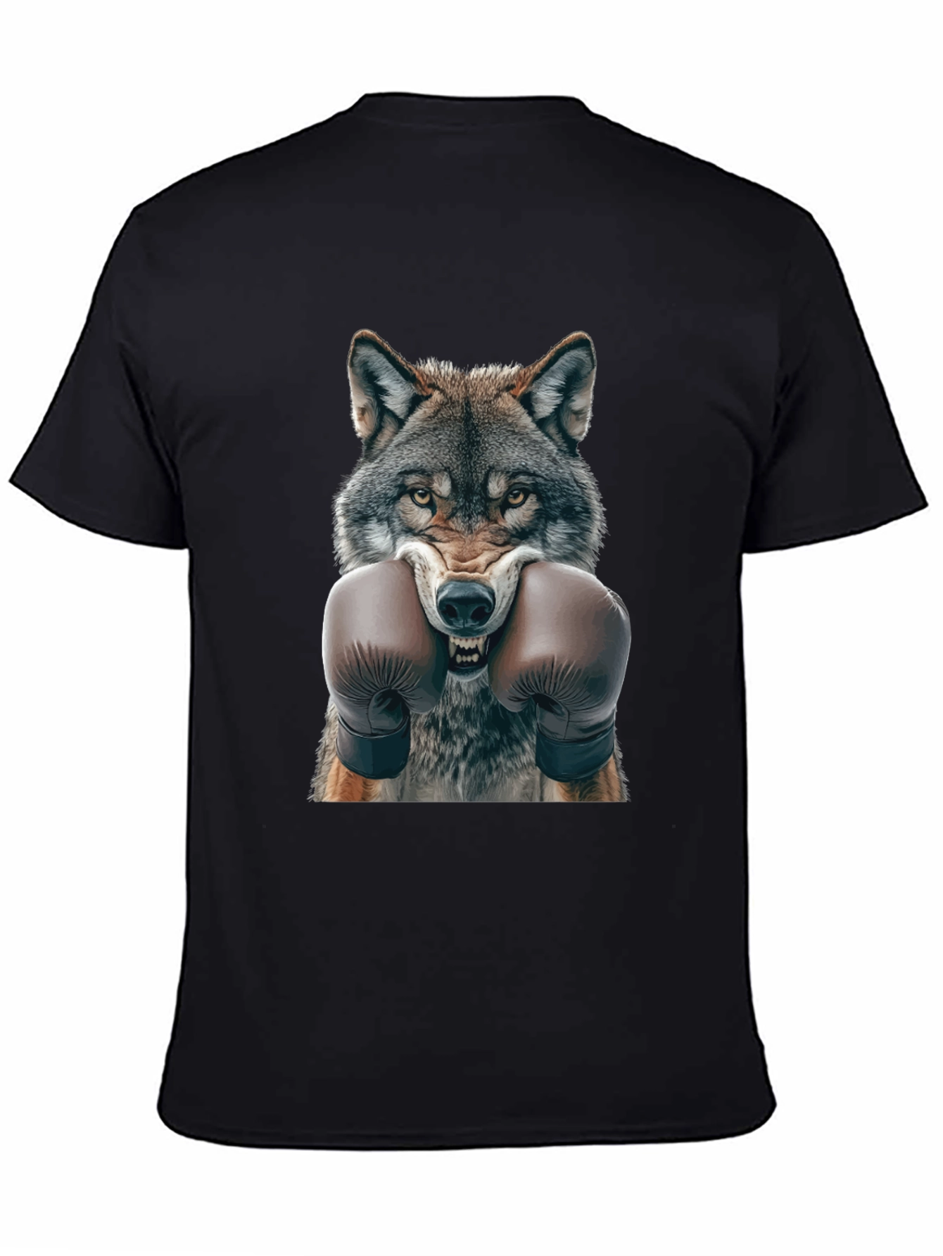 Wolf Boxer Graphic Tee - Fierce Animal Print Shirt