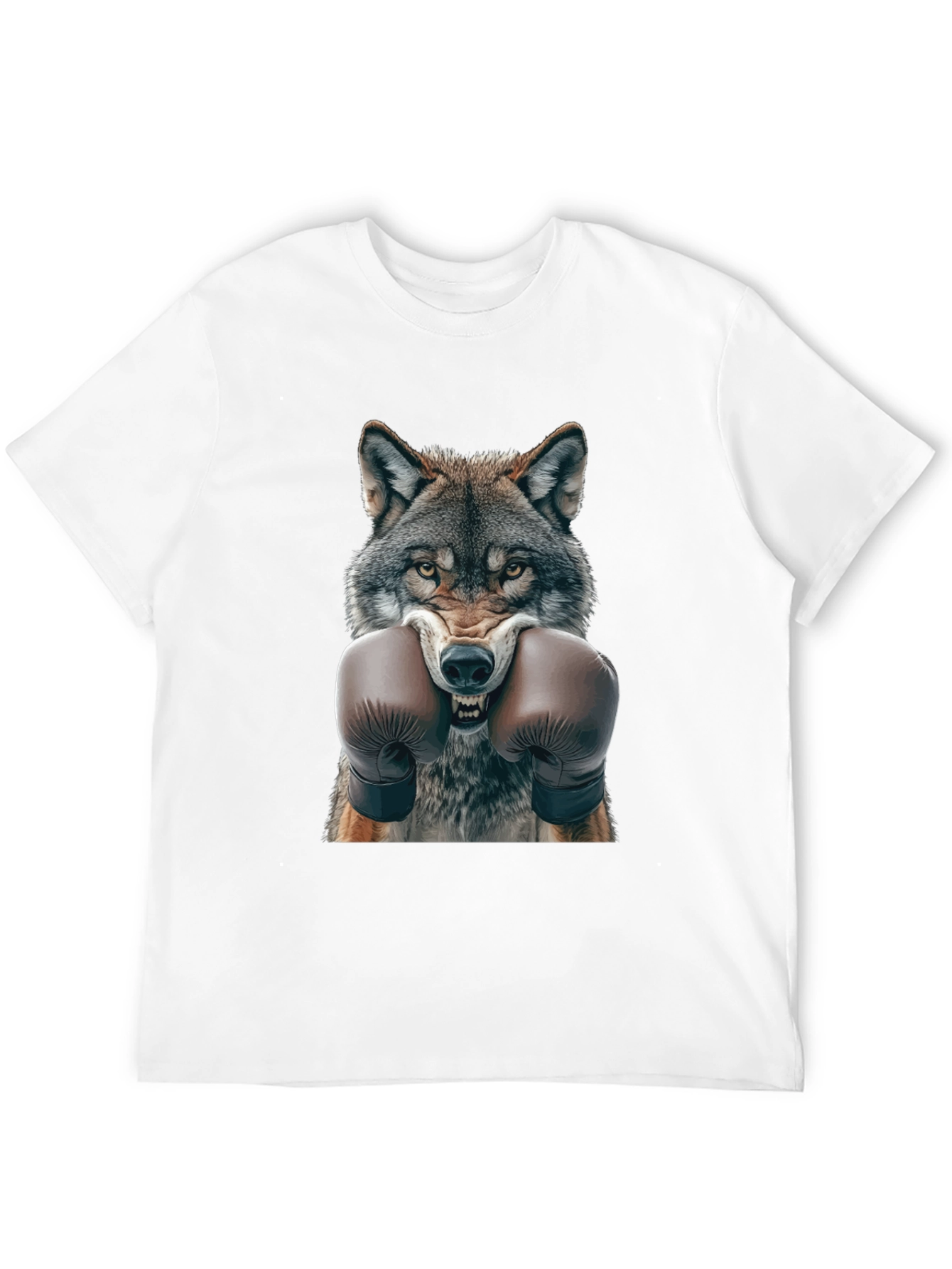 Wolf Boxer Graphic Tee - Fierce Animal Print Shirt