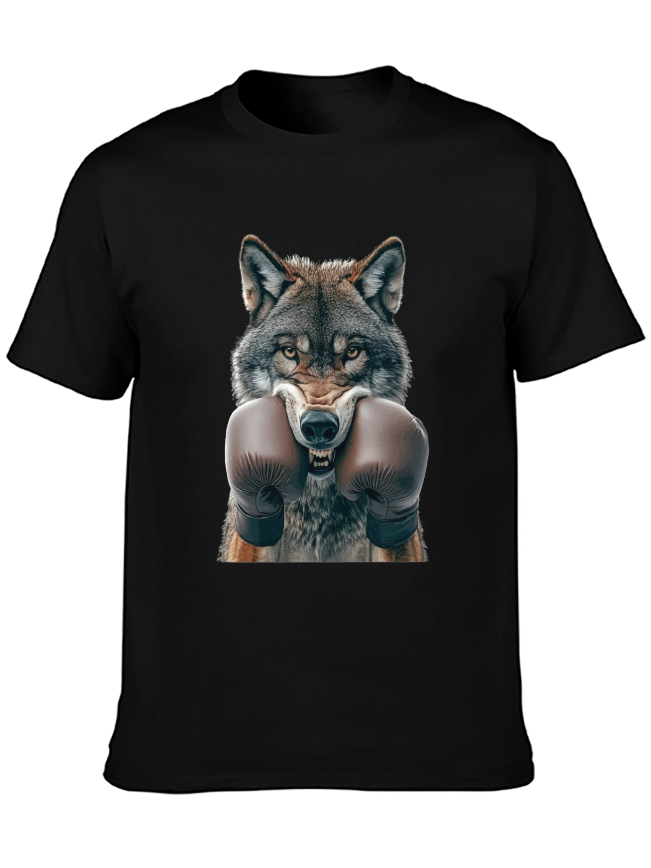 Wolf Boxer Graphic Tee - Fierce Animal Print Shirt