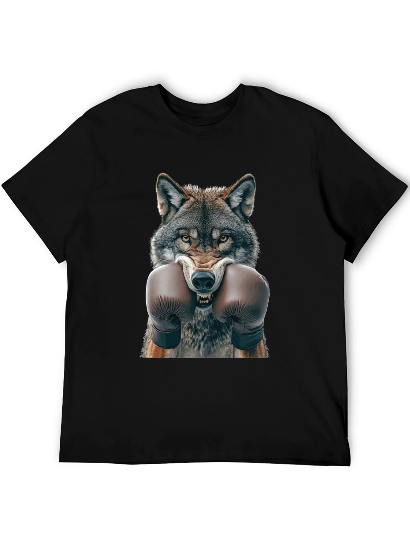 Wolf Boxer Graphic Tee - Fierce Animal Print Shirt