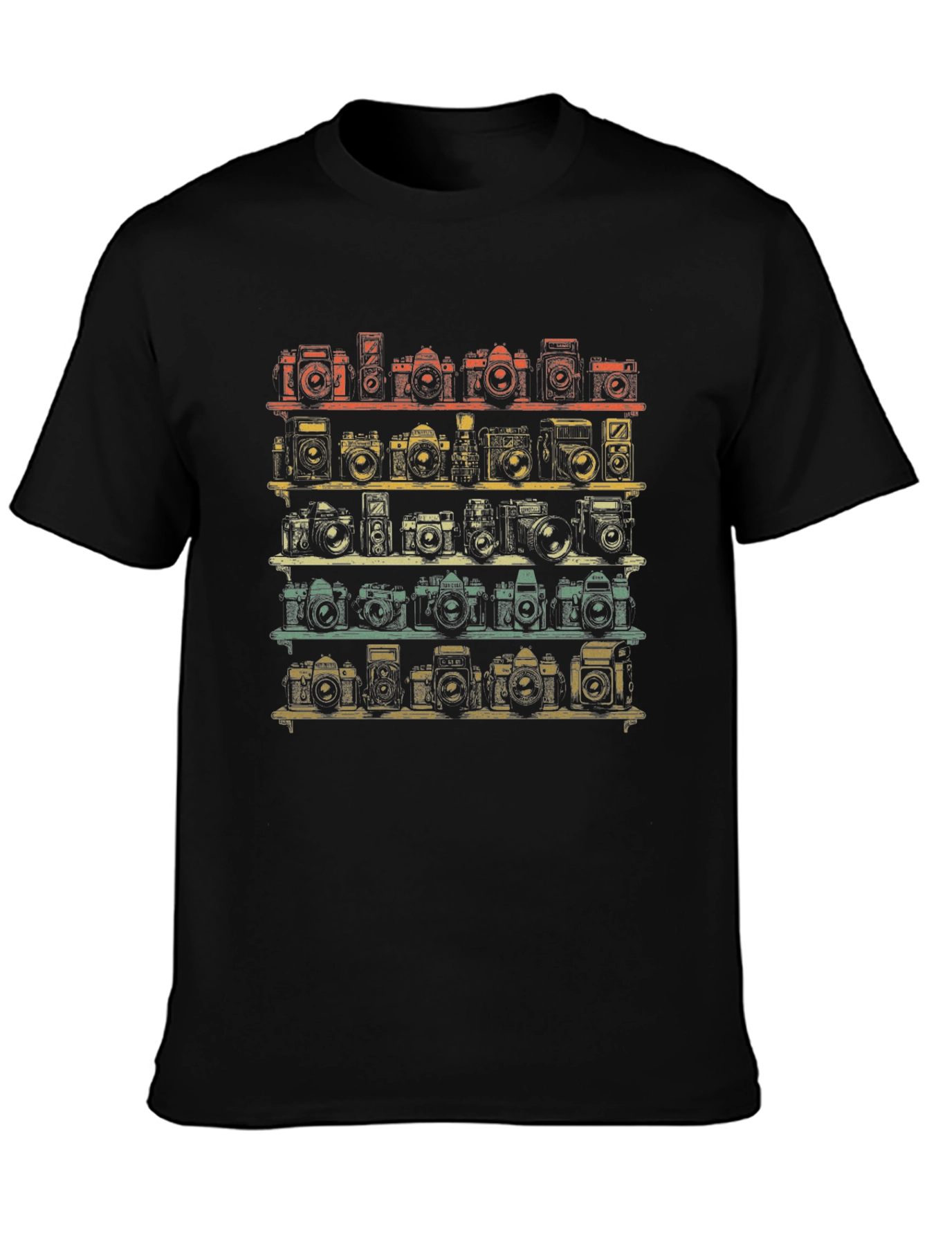 Retro Camera Shelf Graphic T-Shirt