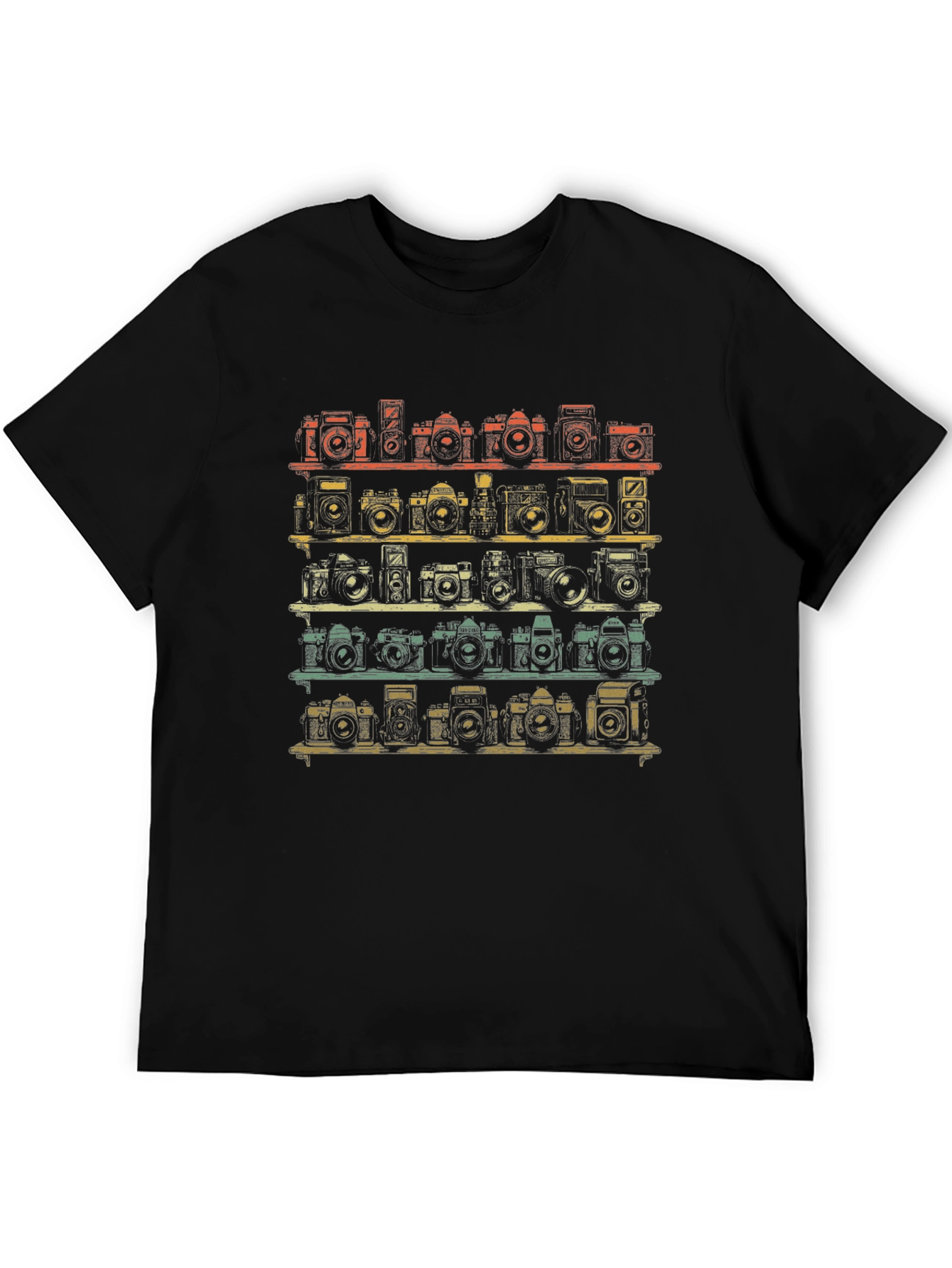 Retro Camera Shelf Graphic T-Shirt