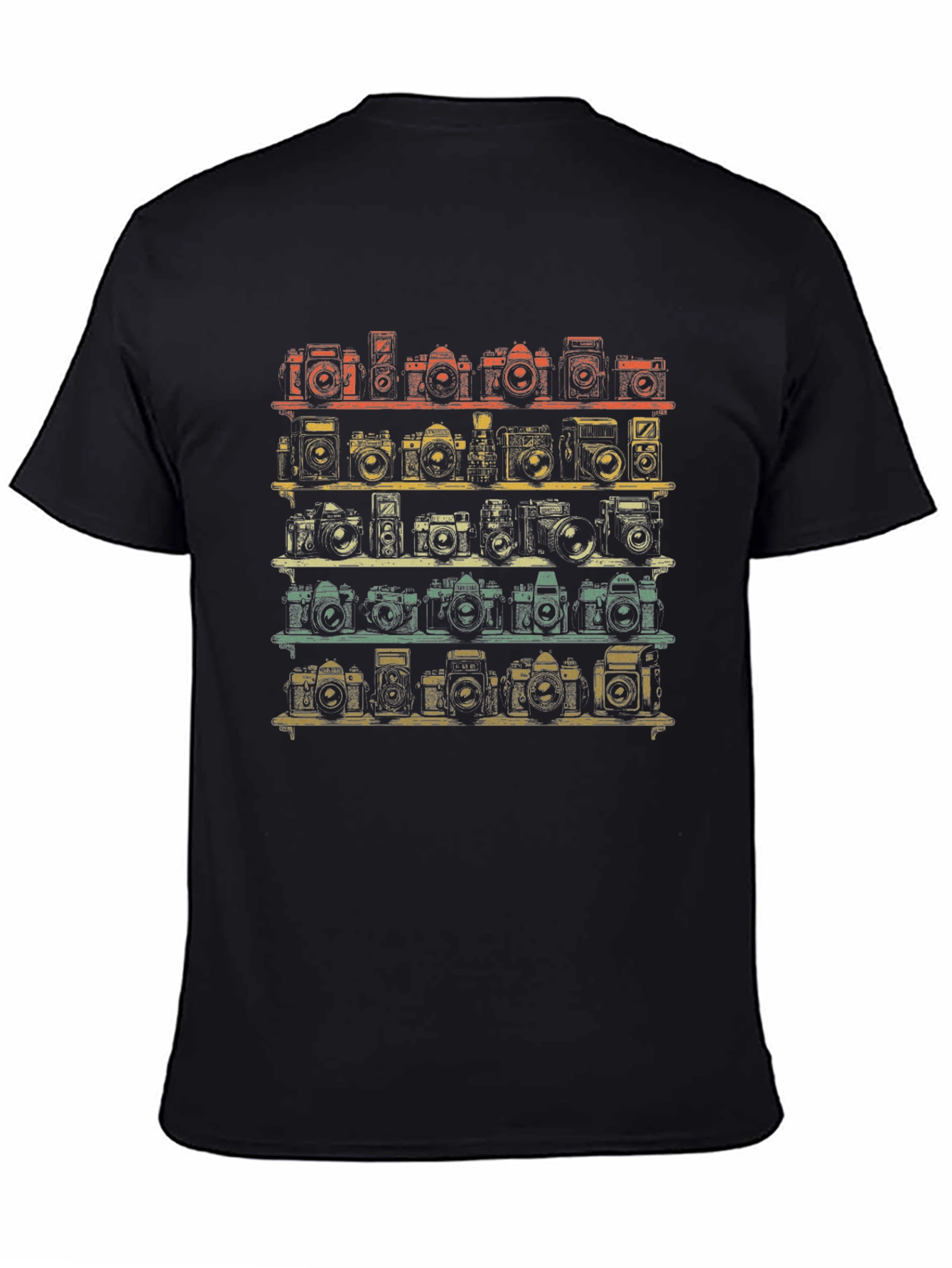 Retro Camera Shelf Graphic T-Shirt