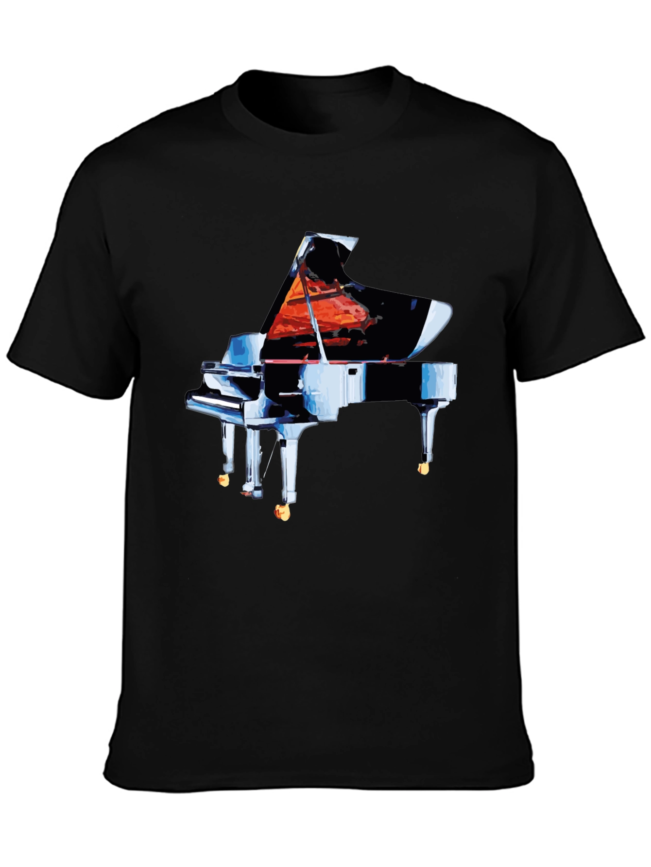 Piano Graphic Tee - Black Cotton Comfort