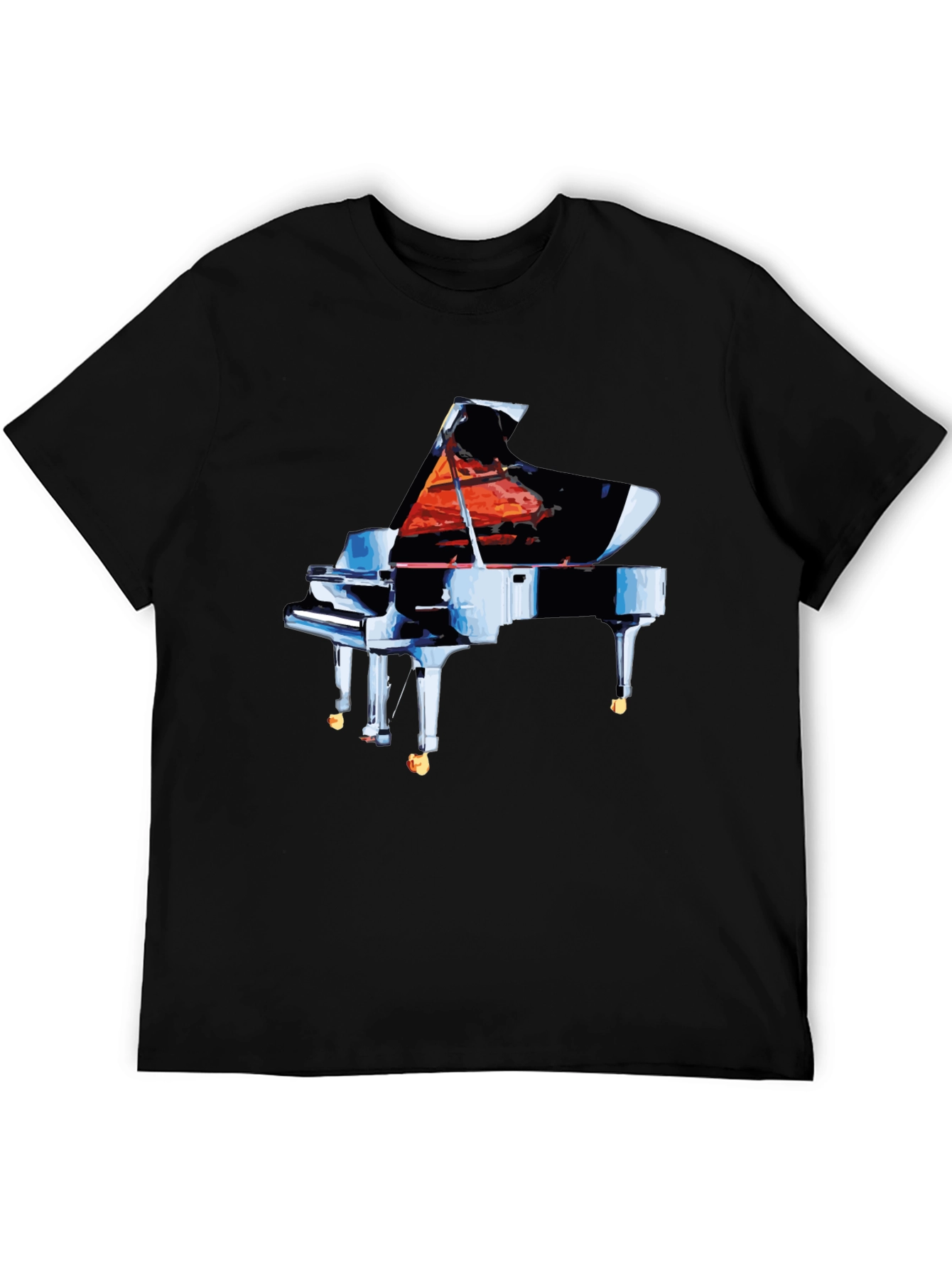 Piano Graphic Tee - Black Cotton Comfort