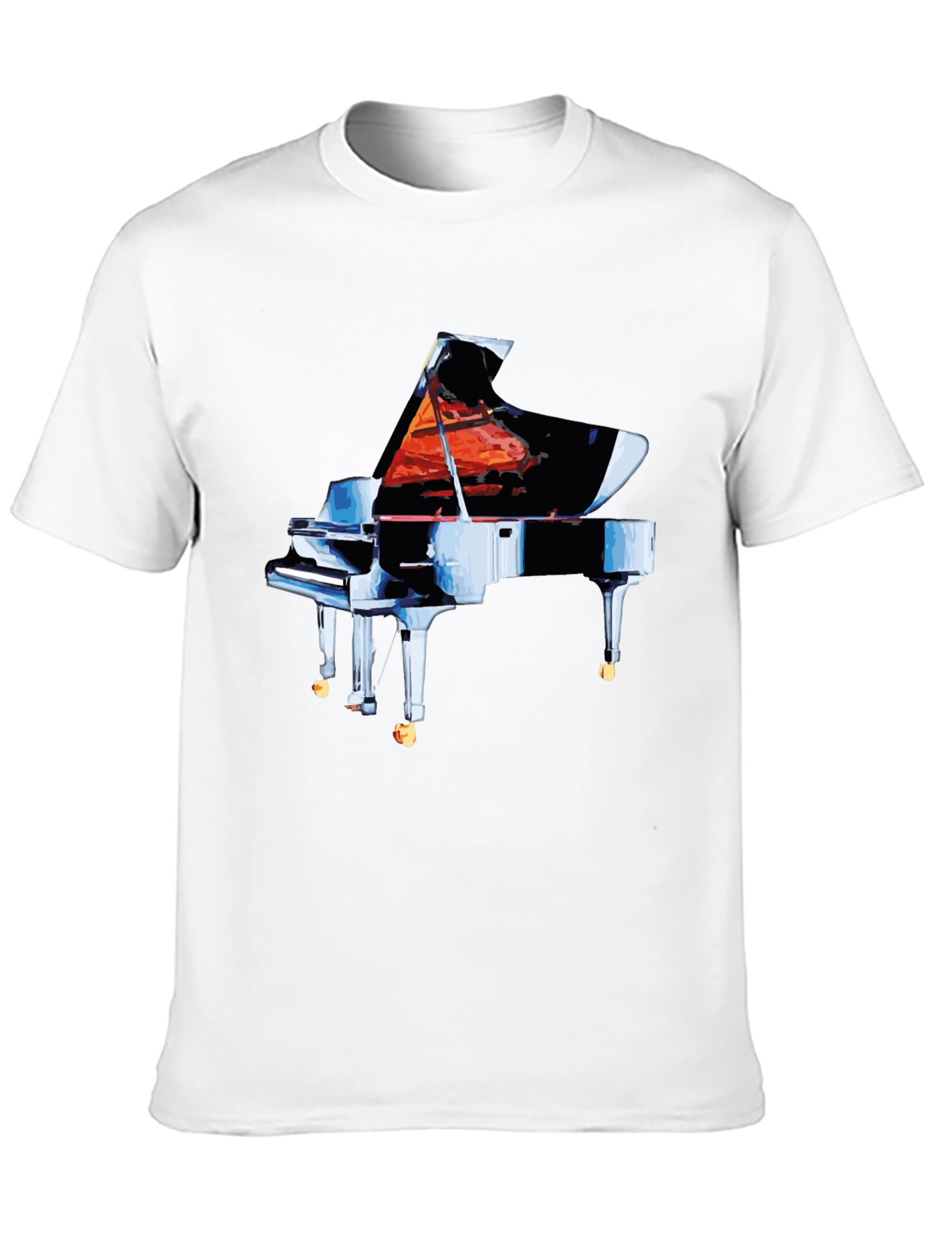 Piano Graphic Tee - Black Cotton Comfort