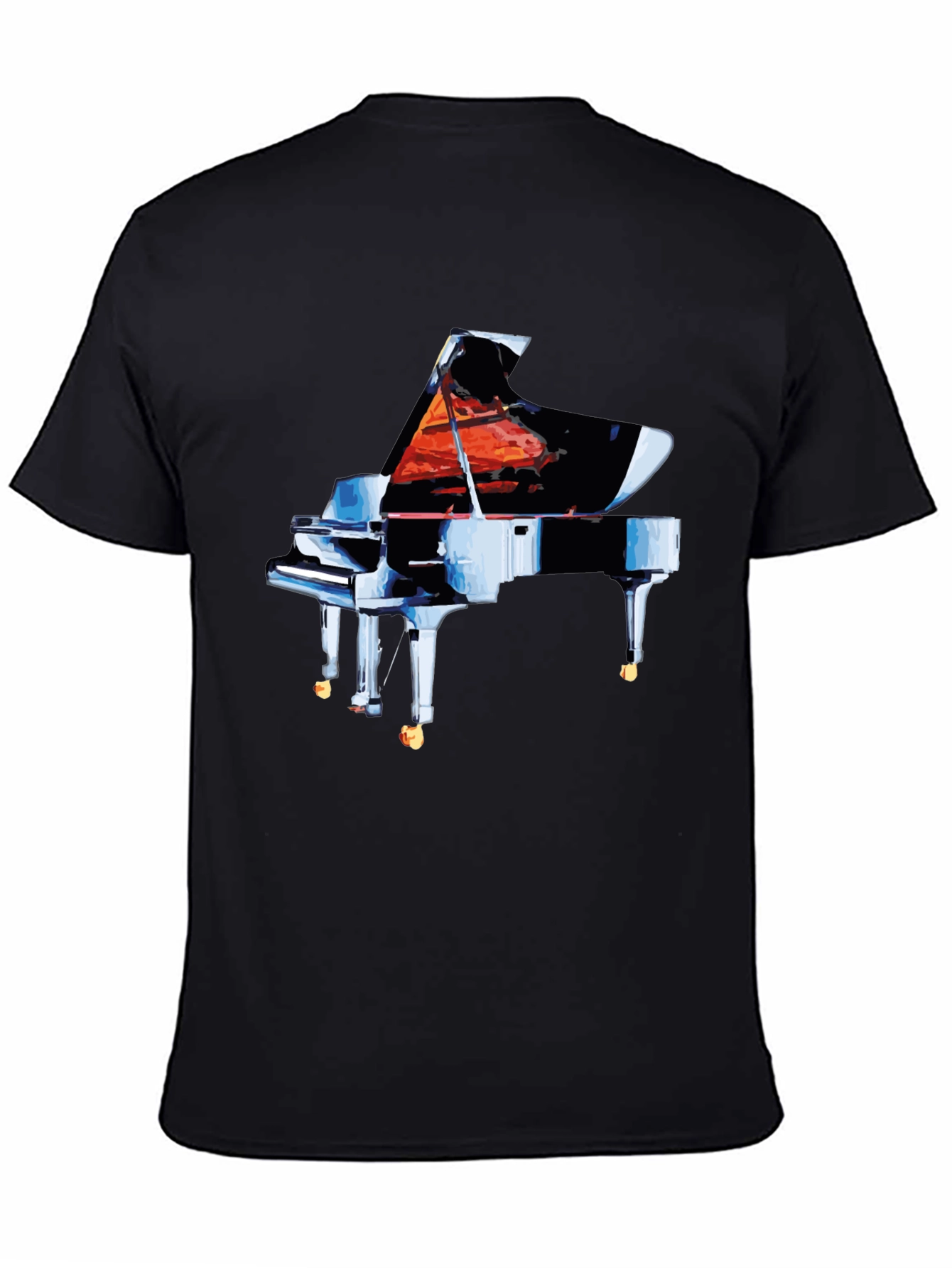 Piano Graphic Tee - Black Cotton Comfort