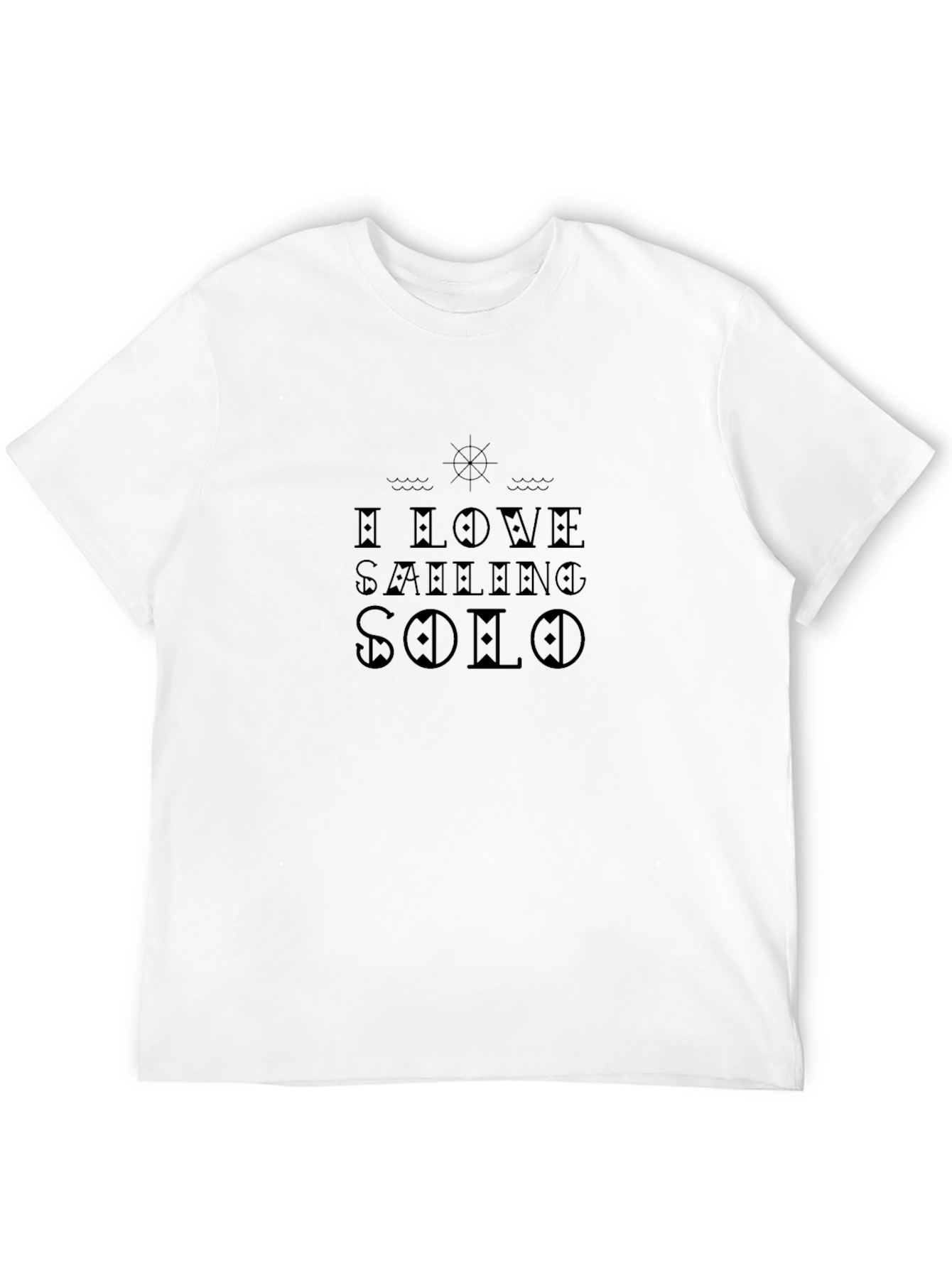 I Love Sailing Solo Black Graphic Tee