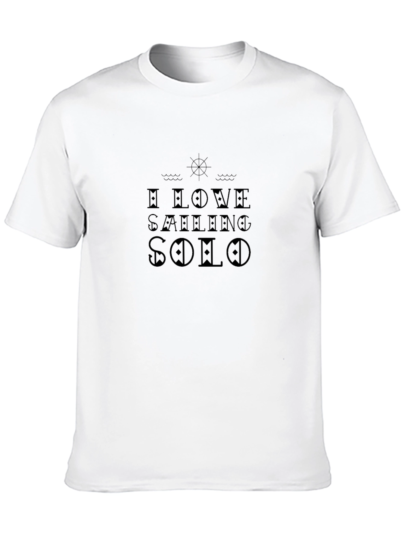 I Love Sailing Solo Black Graphic Tee