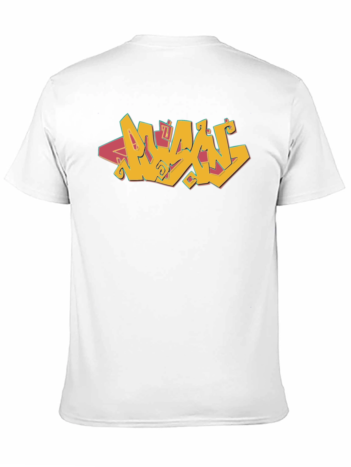 Graffiti Style Graphic Tee - Black Cotton Blend