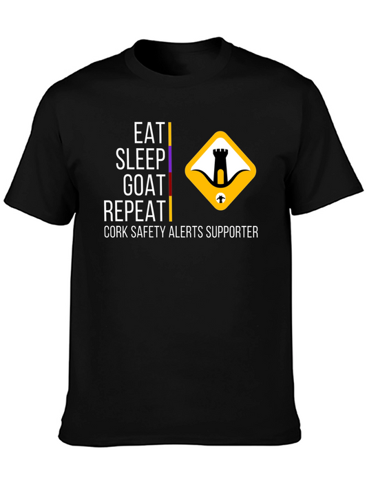Eat Sleep Goat Repeat T-Shirt - Cork Safety Alerts Supporter