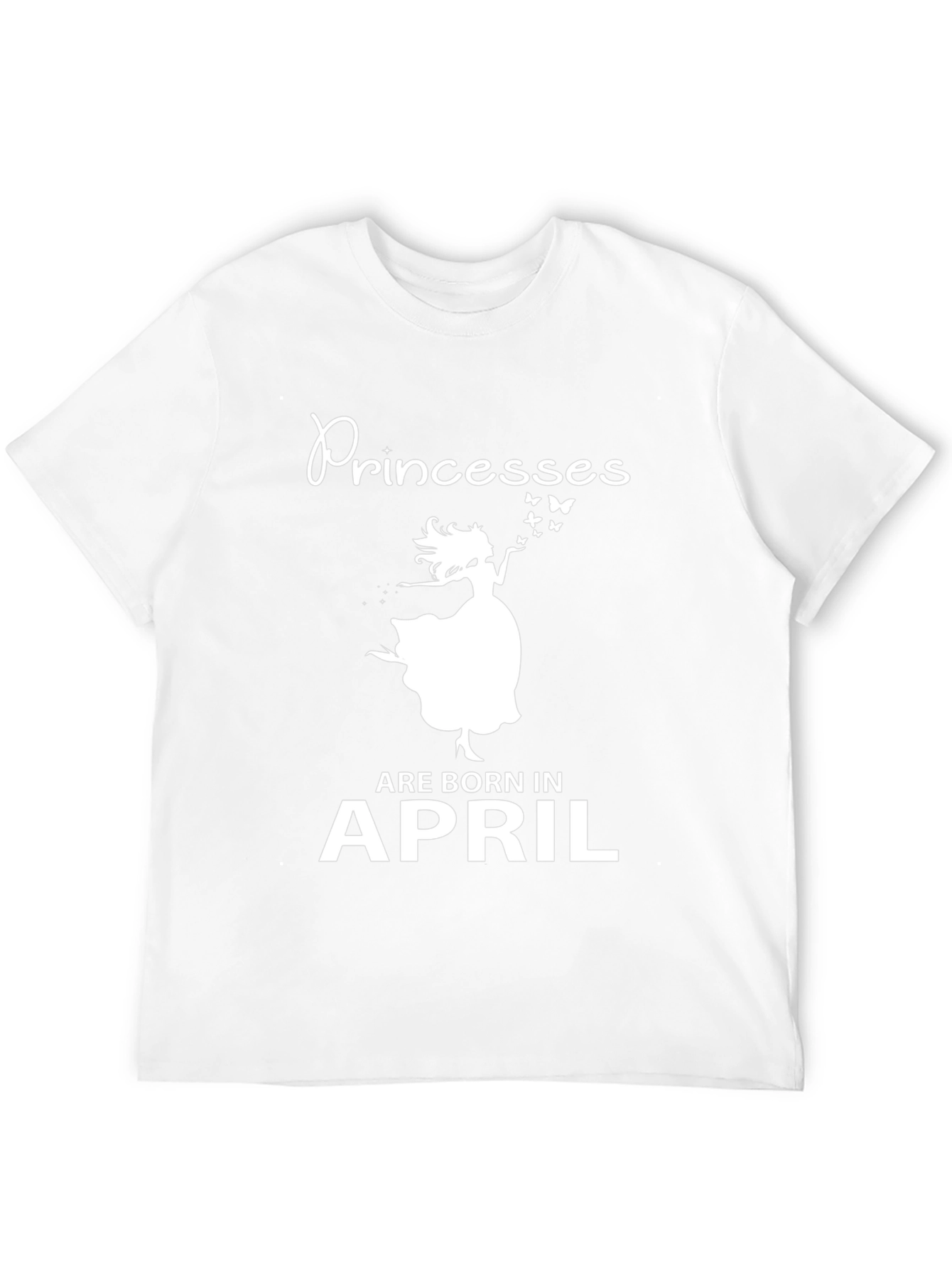 Princesses are Born in April Black T-Shirt