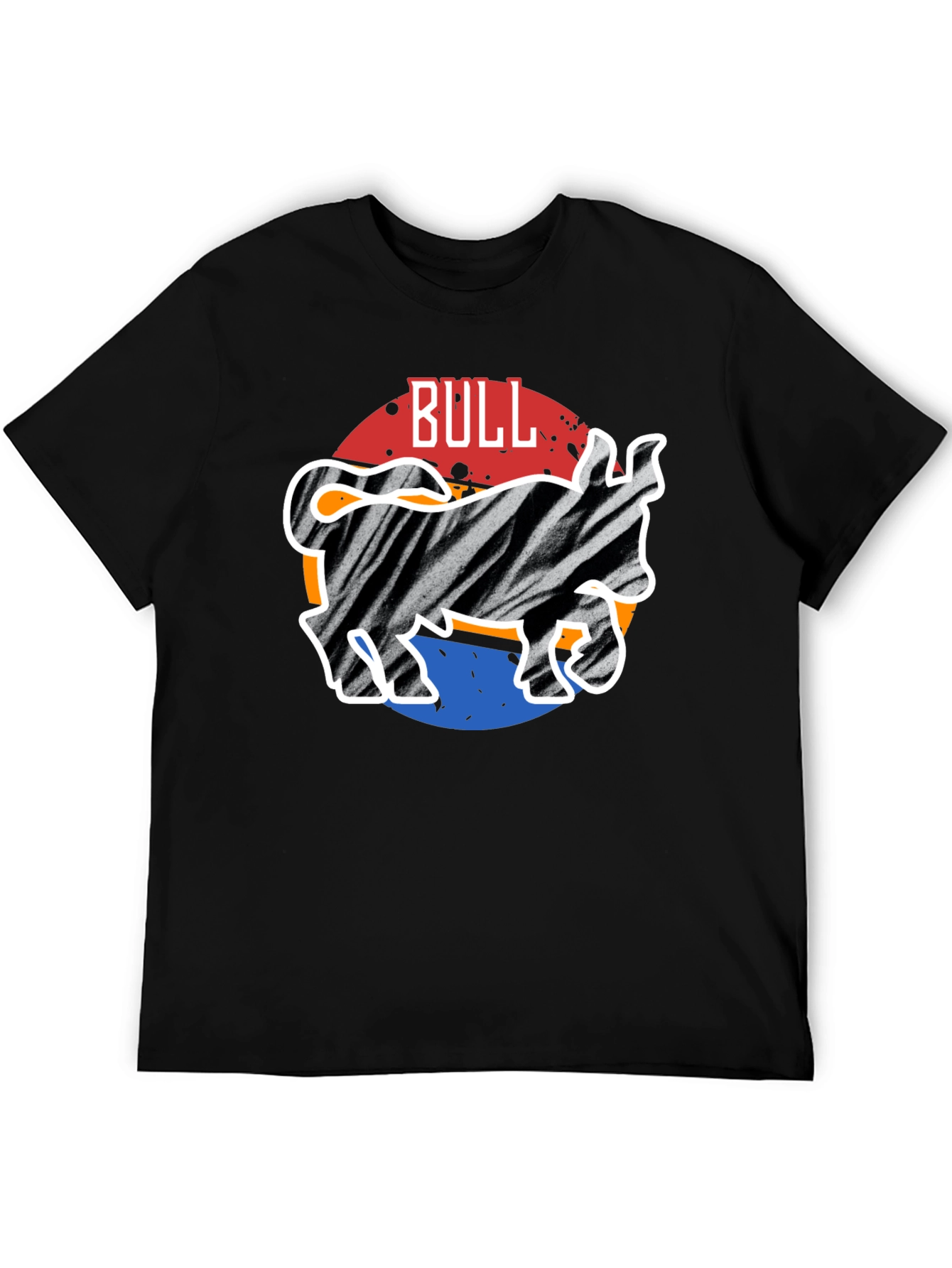 Zebra Bull Graphic Tee - Mens Casual Black T-Shirt
