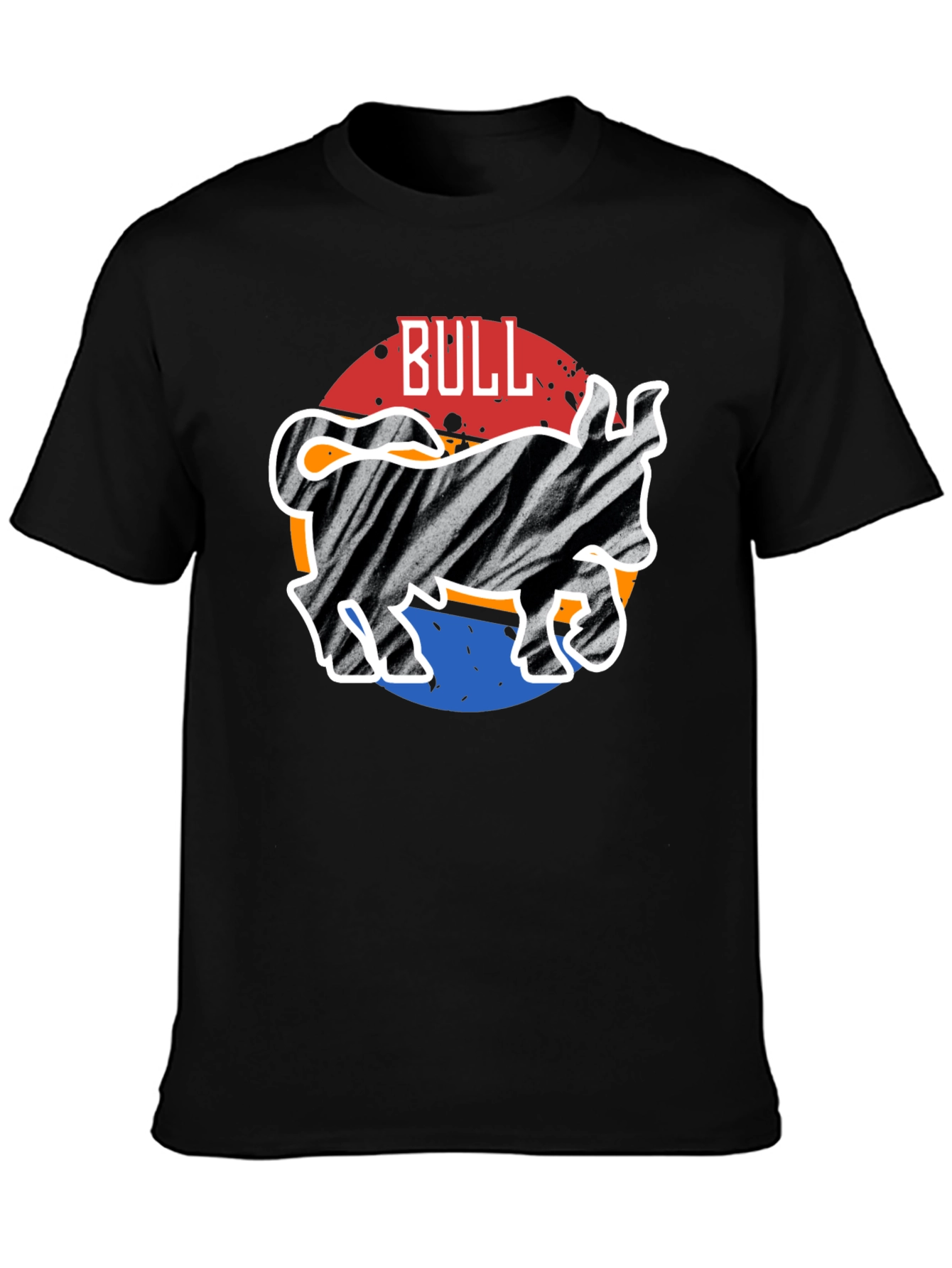 Zebra Bull Graphic Tee - Mens Casual Black T-Shirt