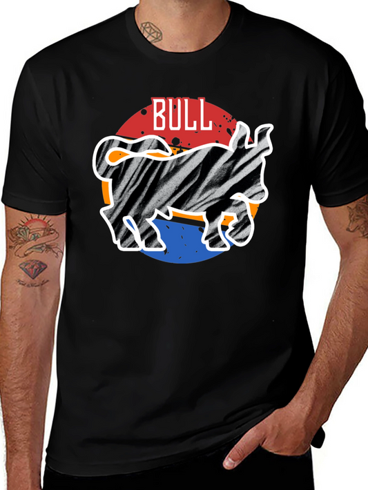 Zebra Bull Graphic Tee - Mens Casual Black T-Shirt