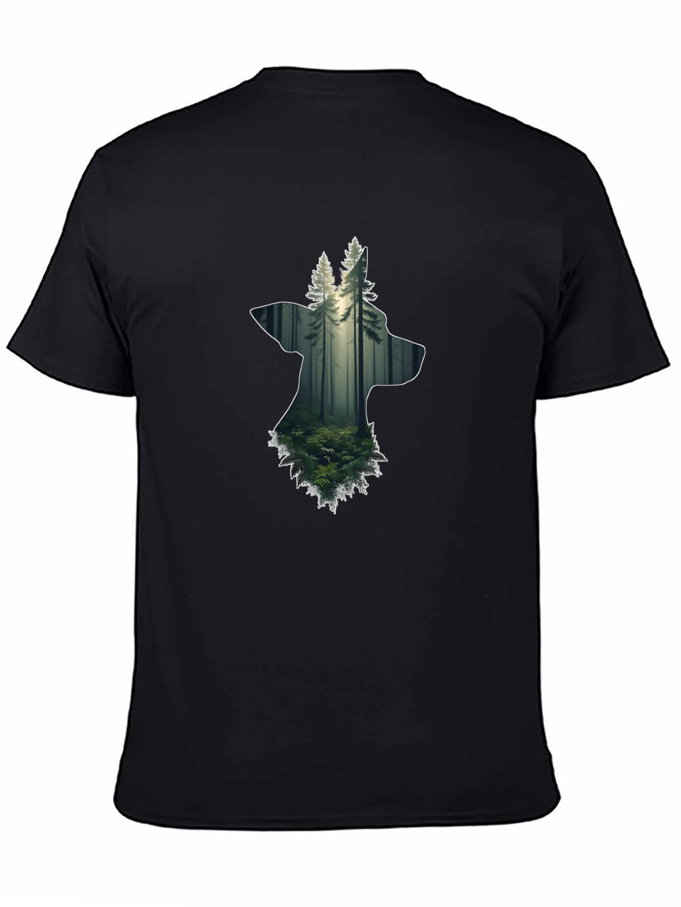 Nature Wolf Graphic Tee - Black