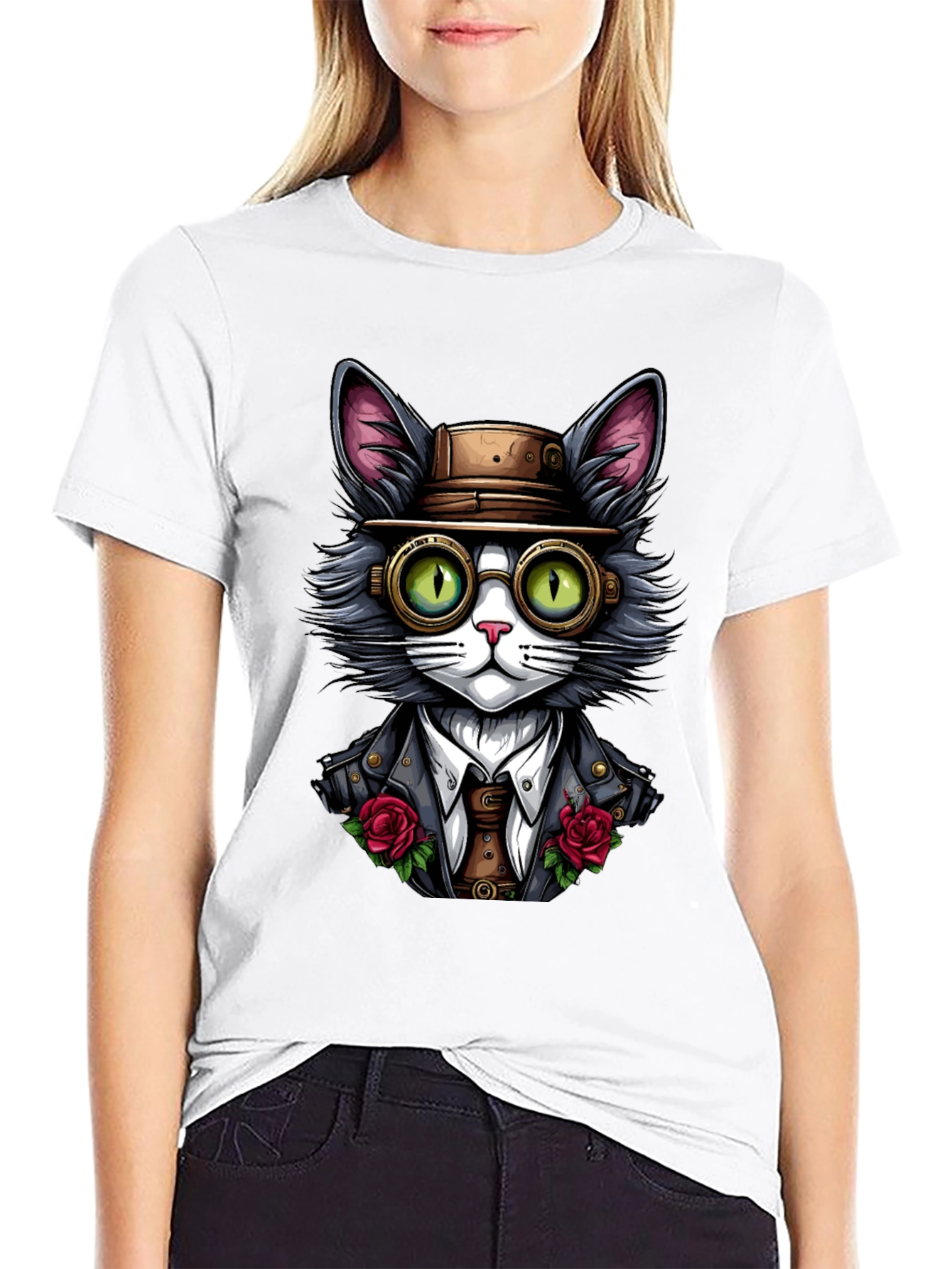 Steampunk Cat Graphic Tee