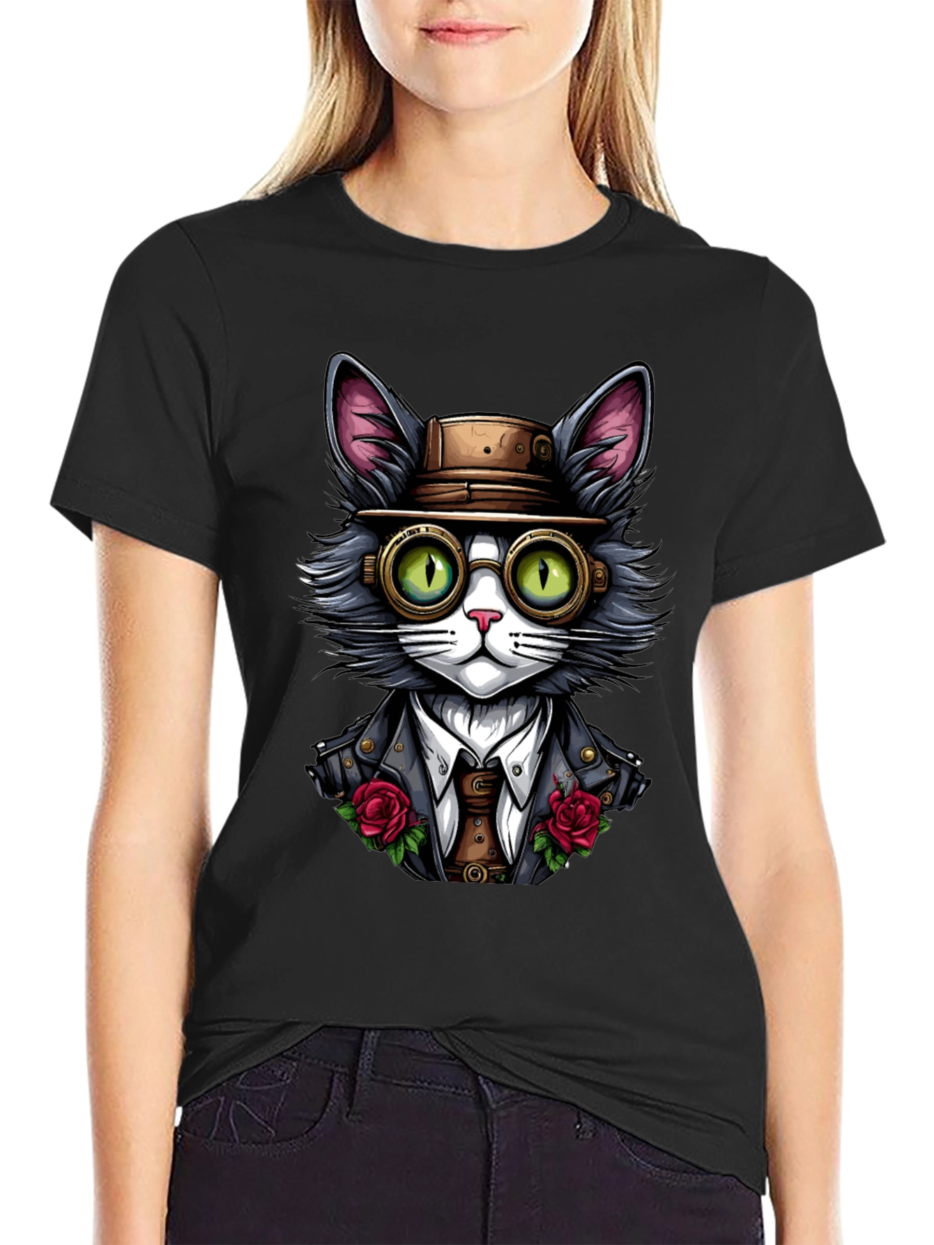 Steampunk Cat Graphic Tee