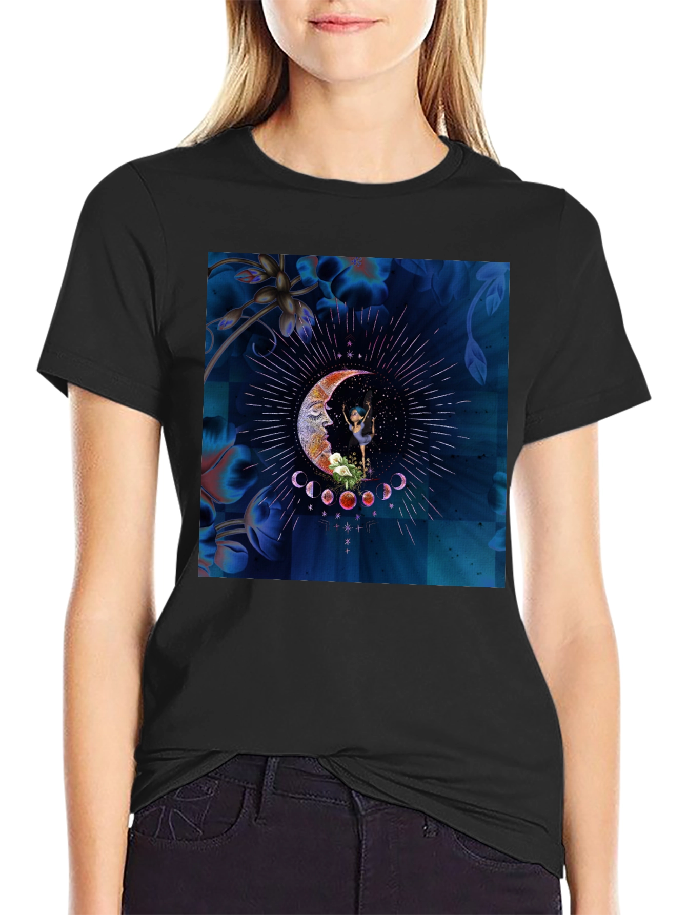 Mystical Moon Dancer Black T-Shirt