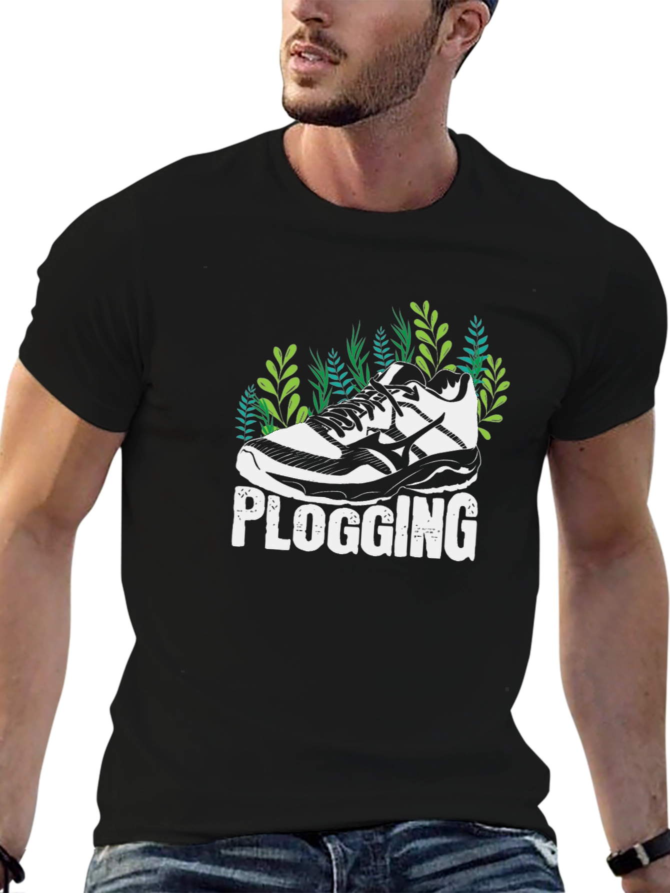 Plogging T-Shirt - Running Shoe & Nature Design