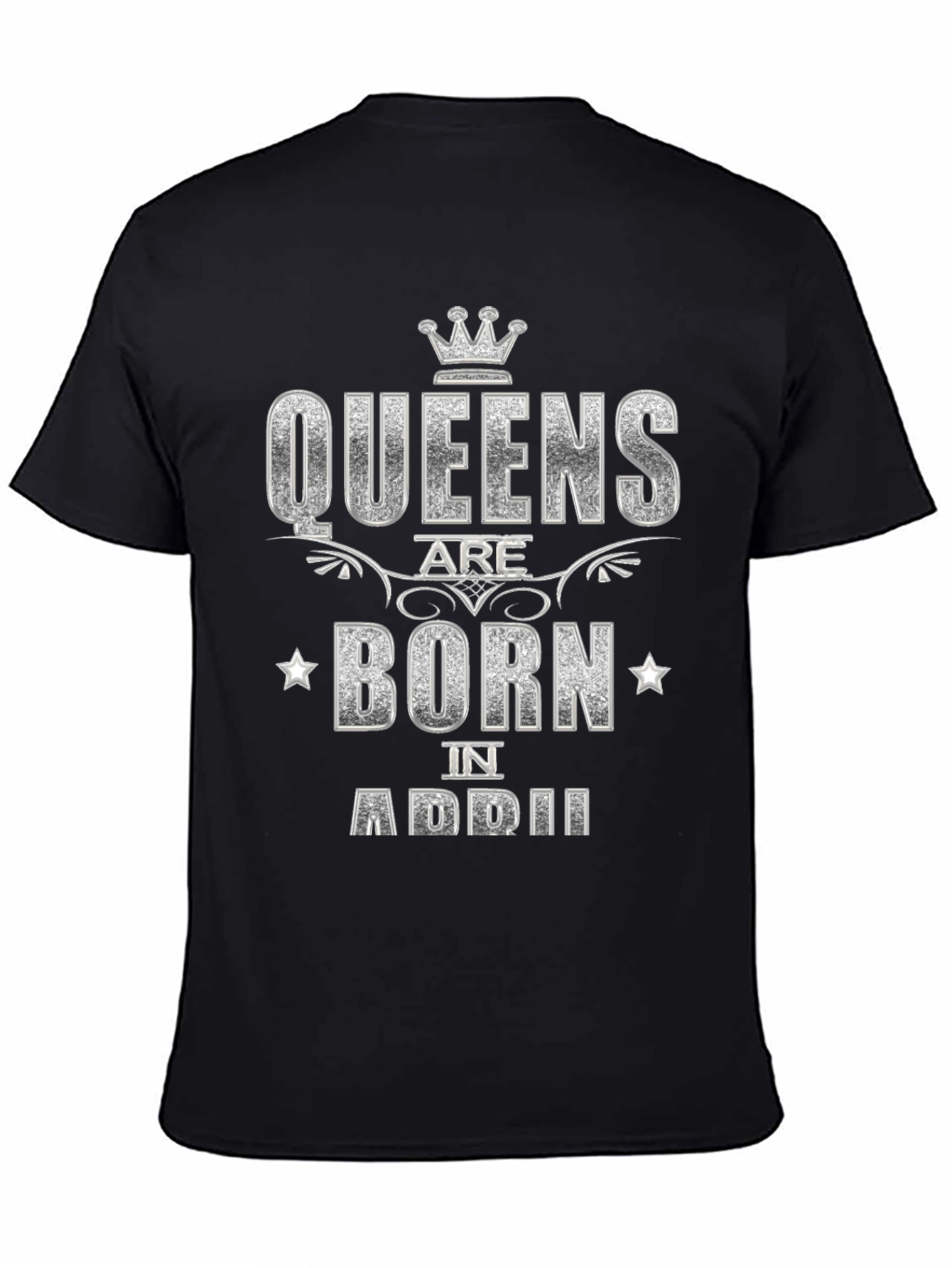 Queens Born in April Black T-Shirt