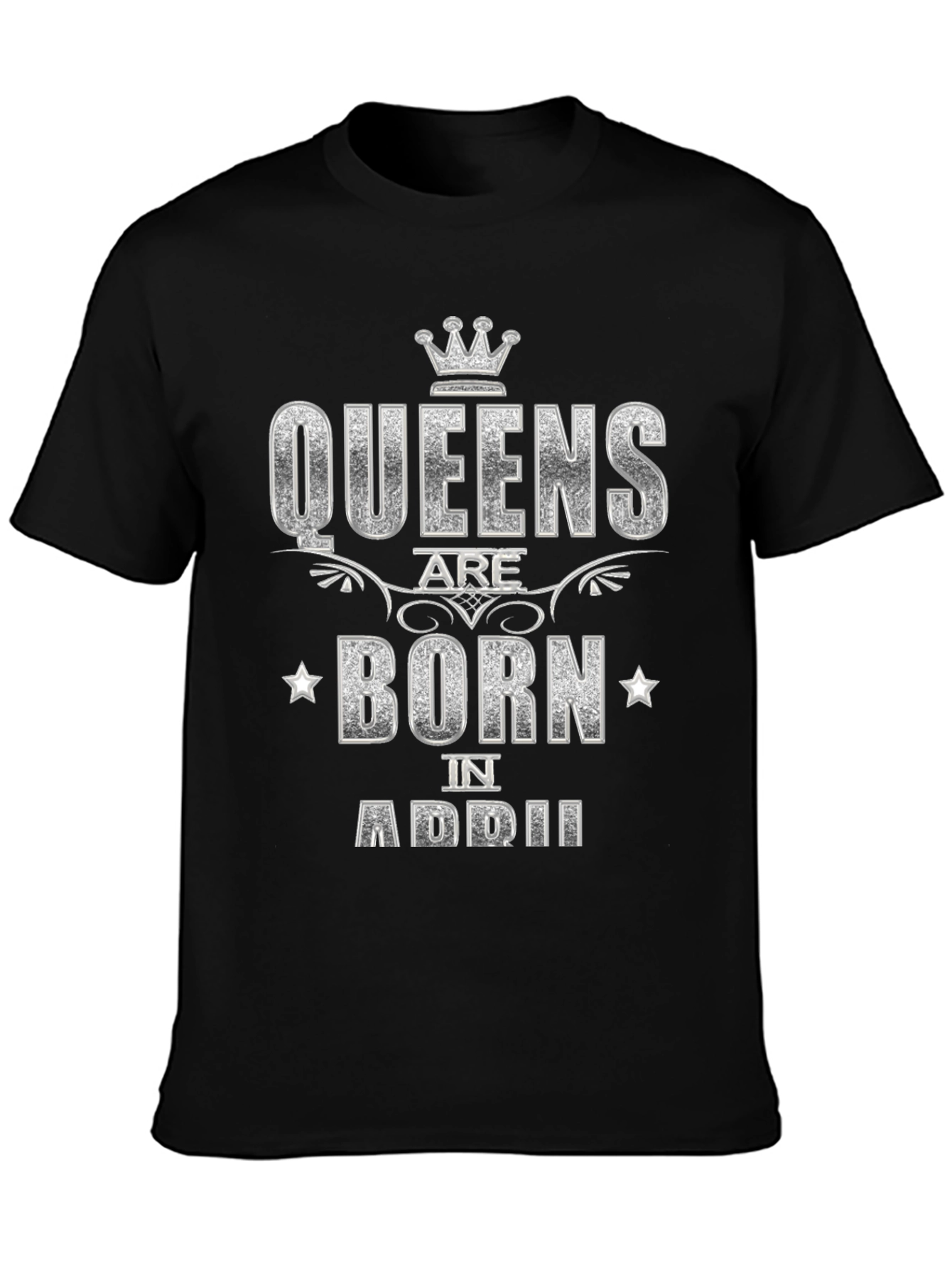 Queens Born in April Black T-Shirt