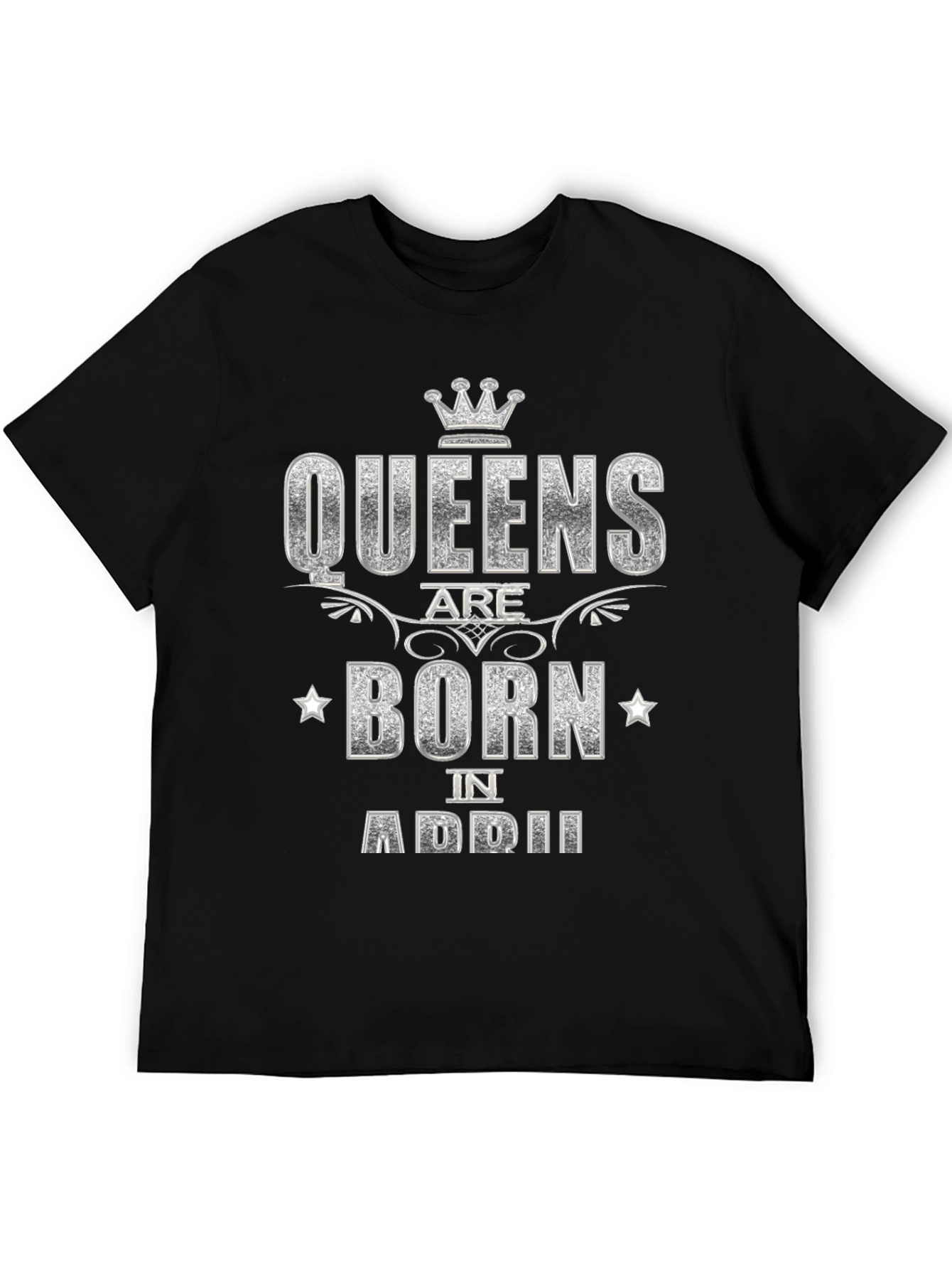 Queens Born in April Black T-Shirt