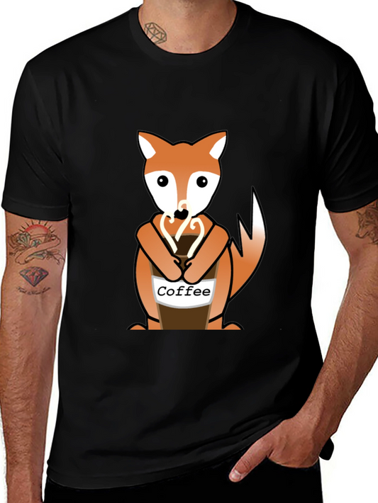 Fox Coffee Lover Graphic Tee - Unisex Casual Style
