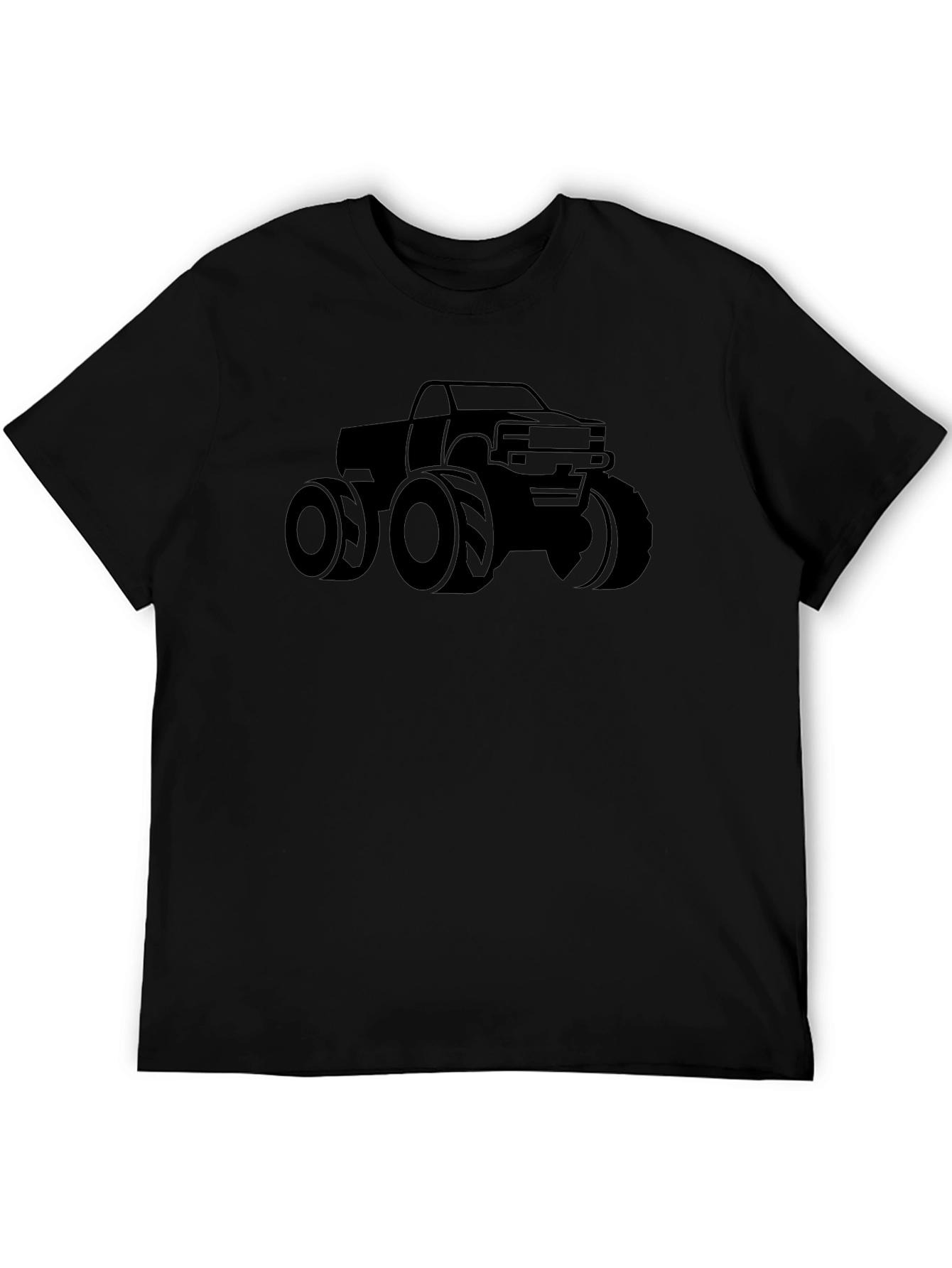 Monster Truck Graphic Tee - Black Cotton T-Shirt