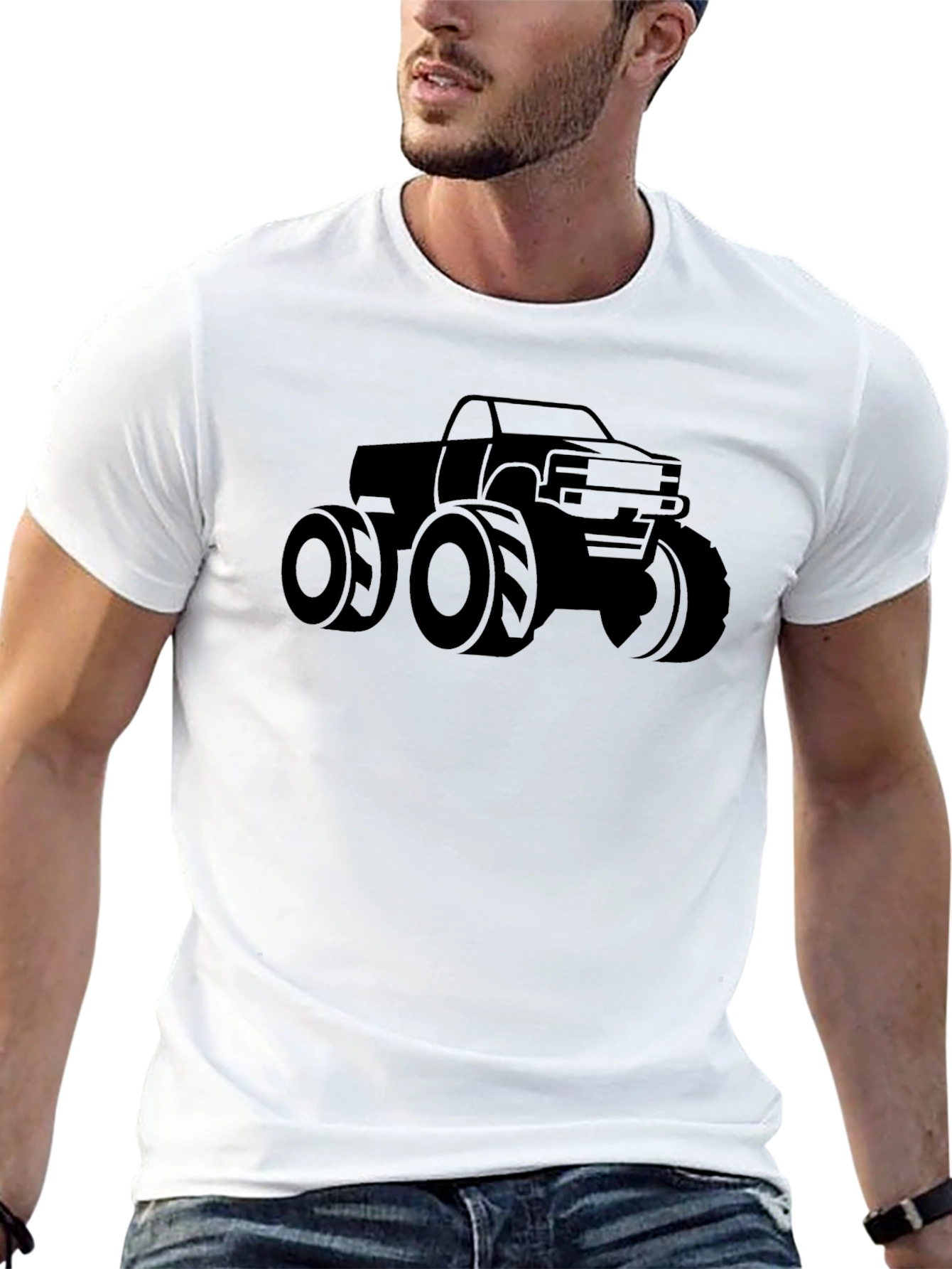 Monster Truck Graphic Tee - Black Cotton T-Shirt