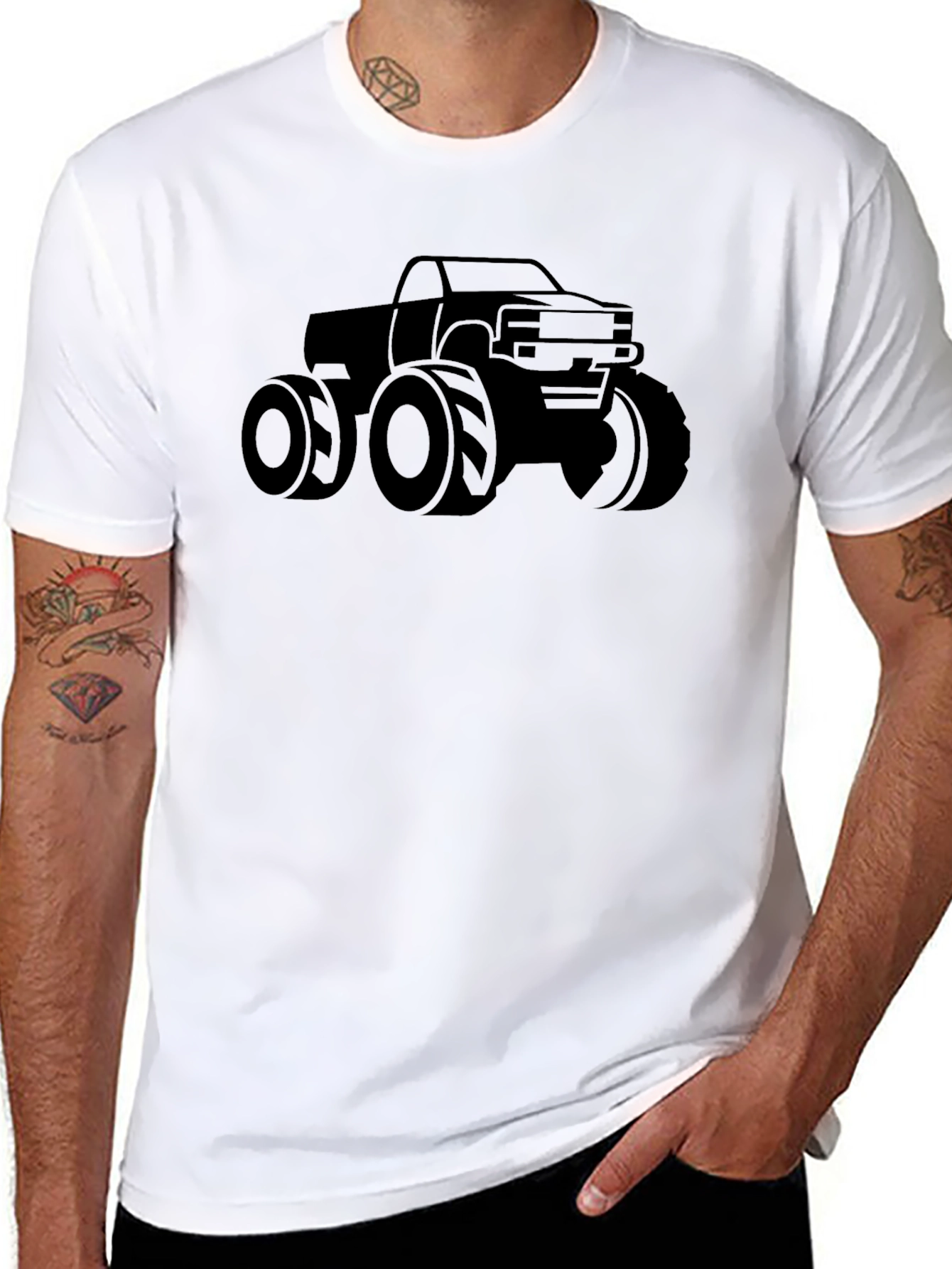 Monster Truck Graphic Tee - Black Cotton T-Shirt