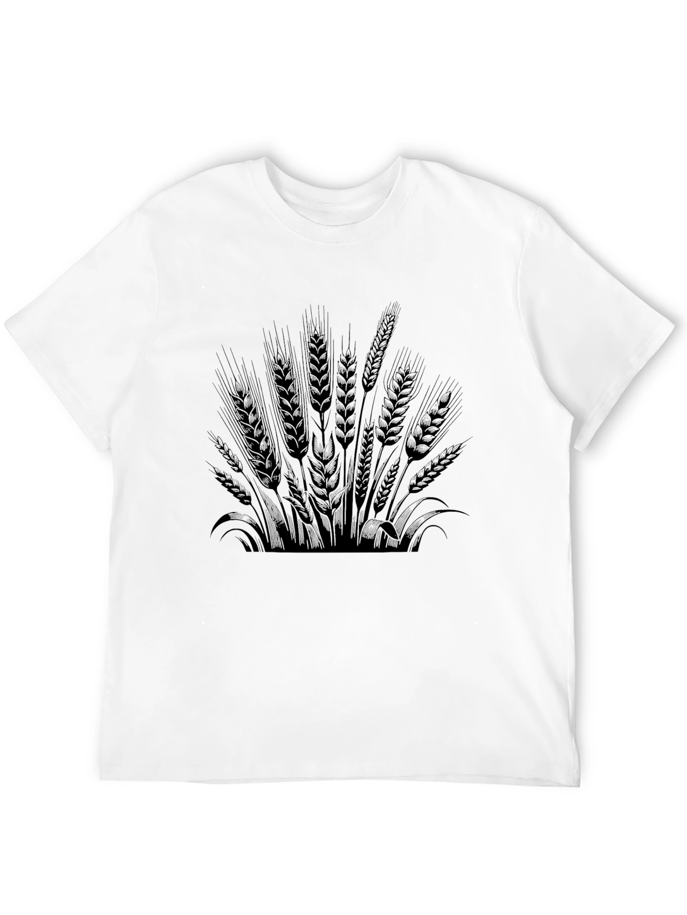 Wheat Graphic Print Black T-Shirt