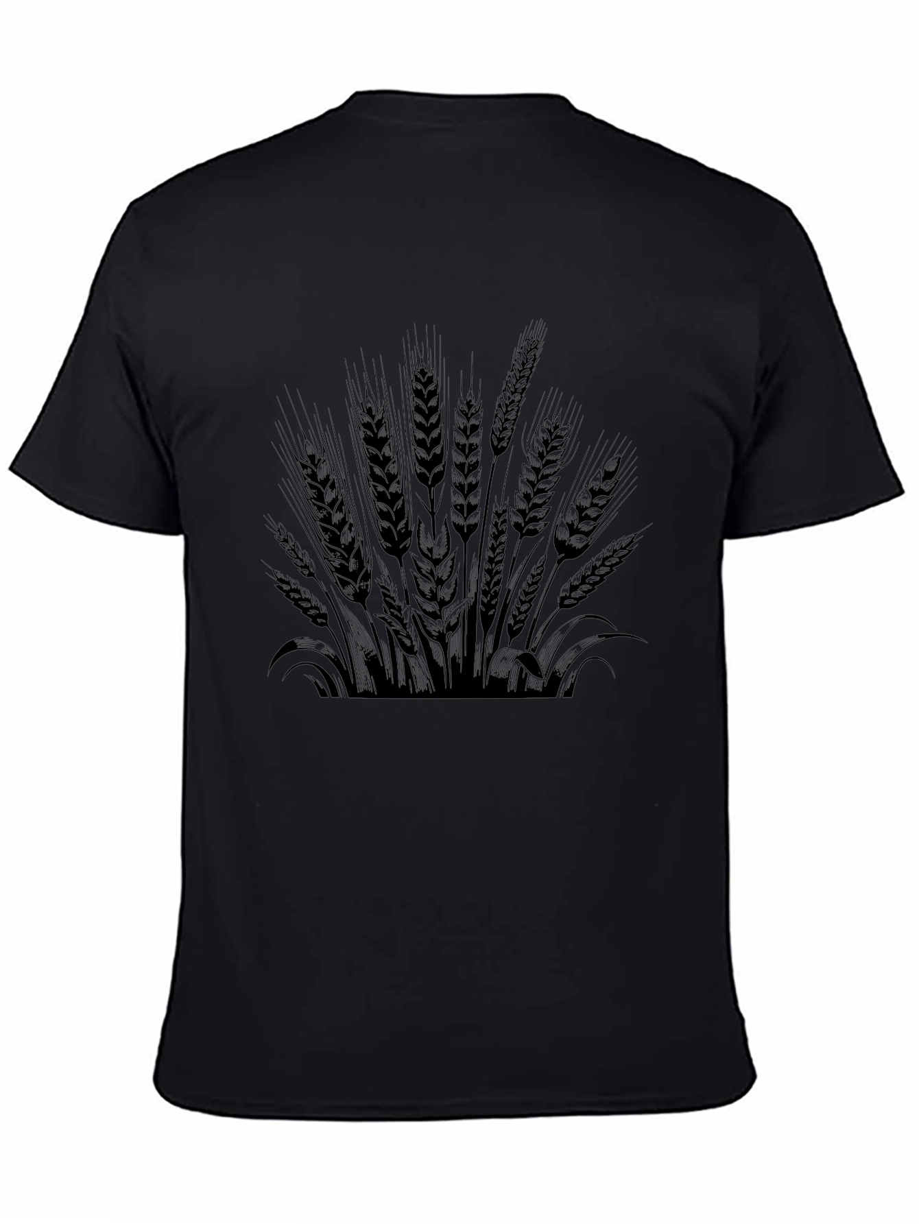 Wheat Graphic Print Black T-Shirt
