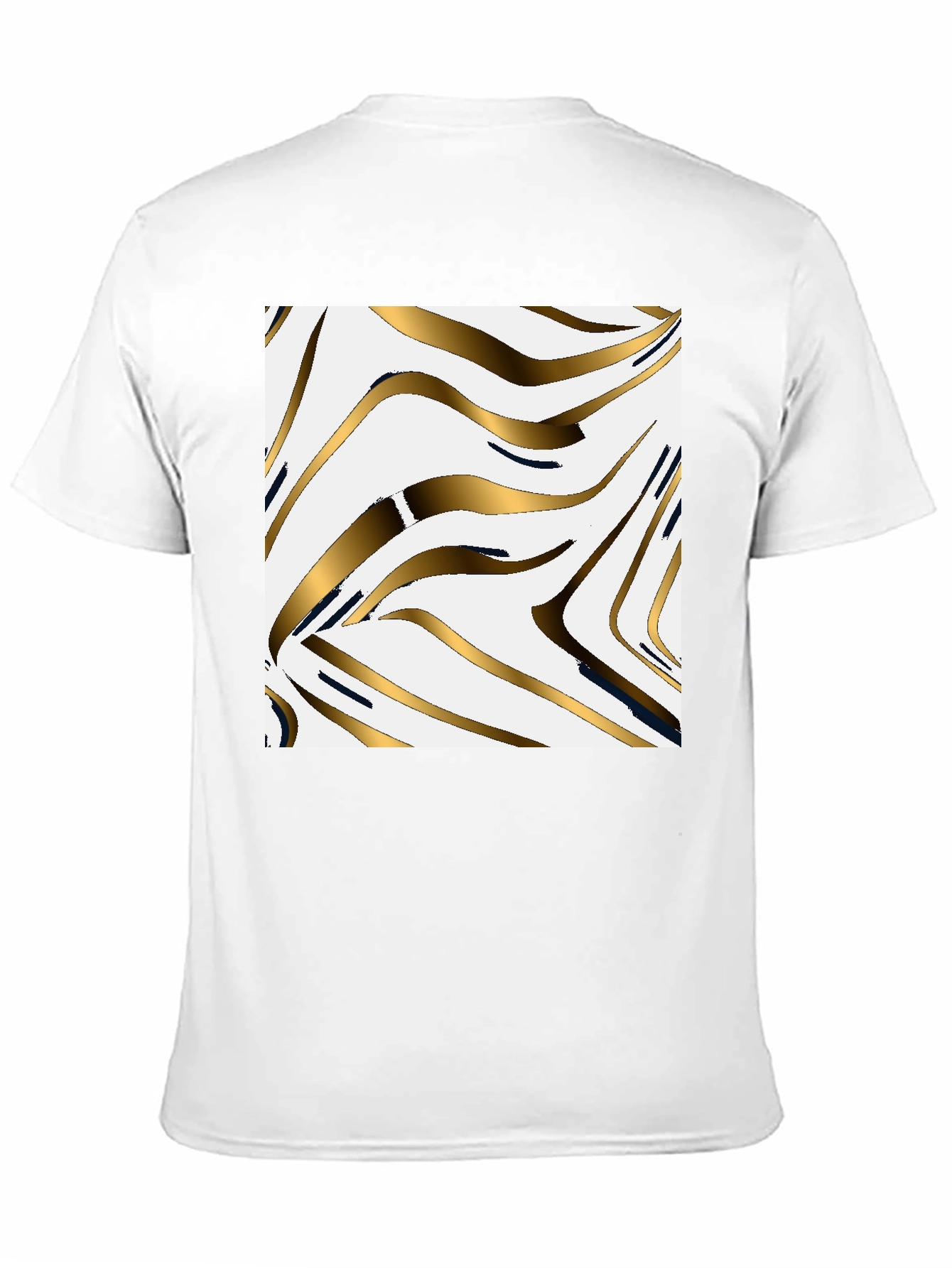 Stylish Black Tee with Abstract Gold Pattern
