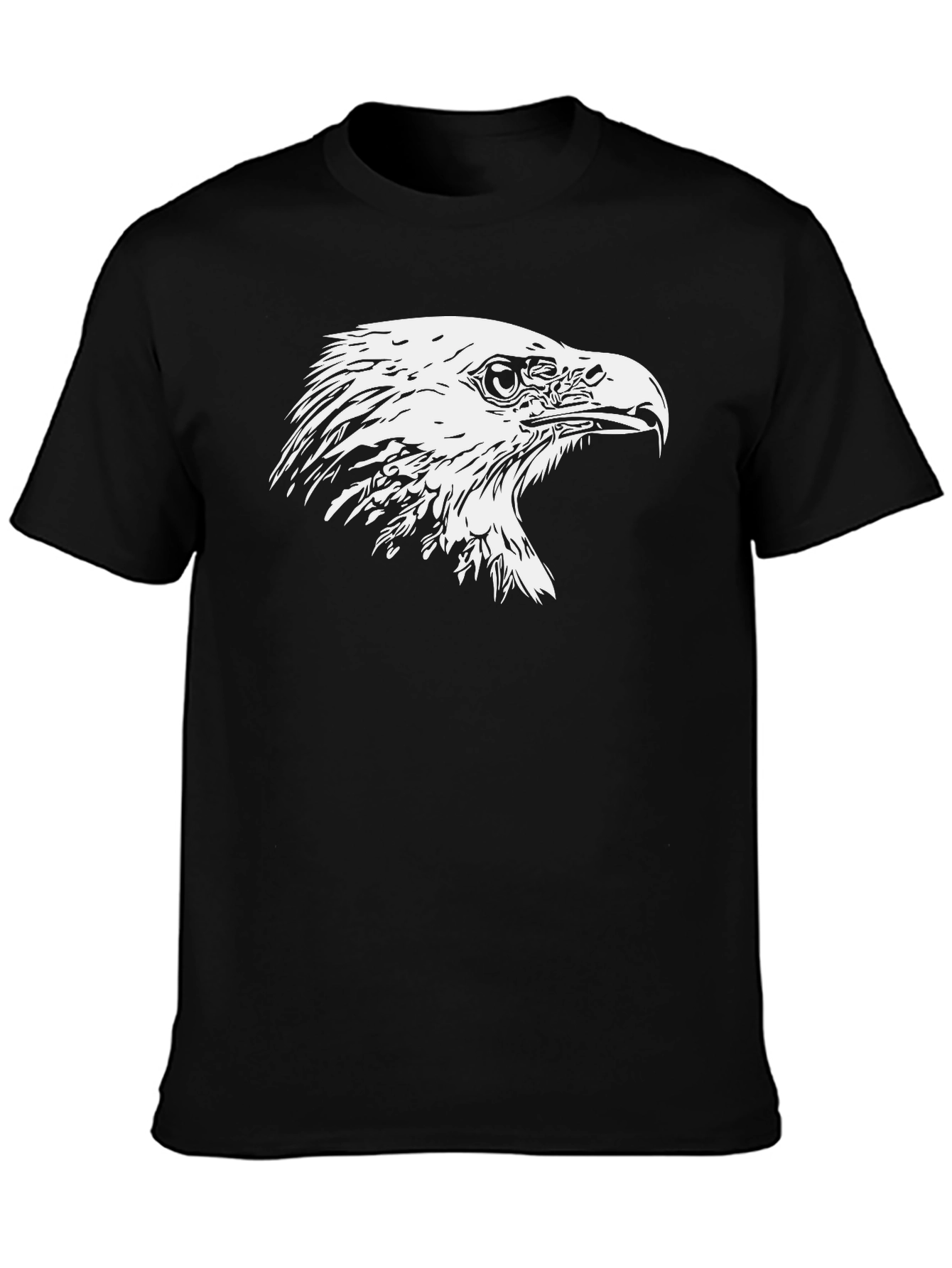 Bald Eagle Graphic Print Black T-Shirt