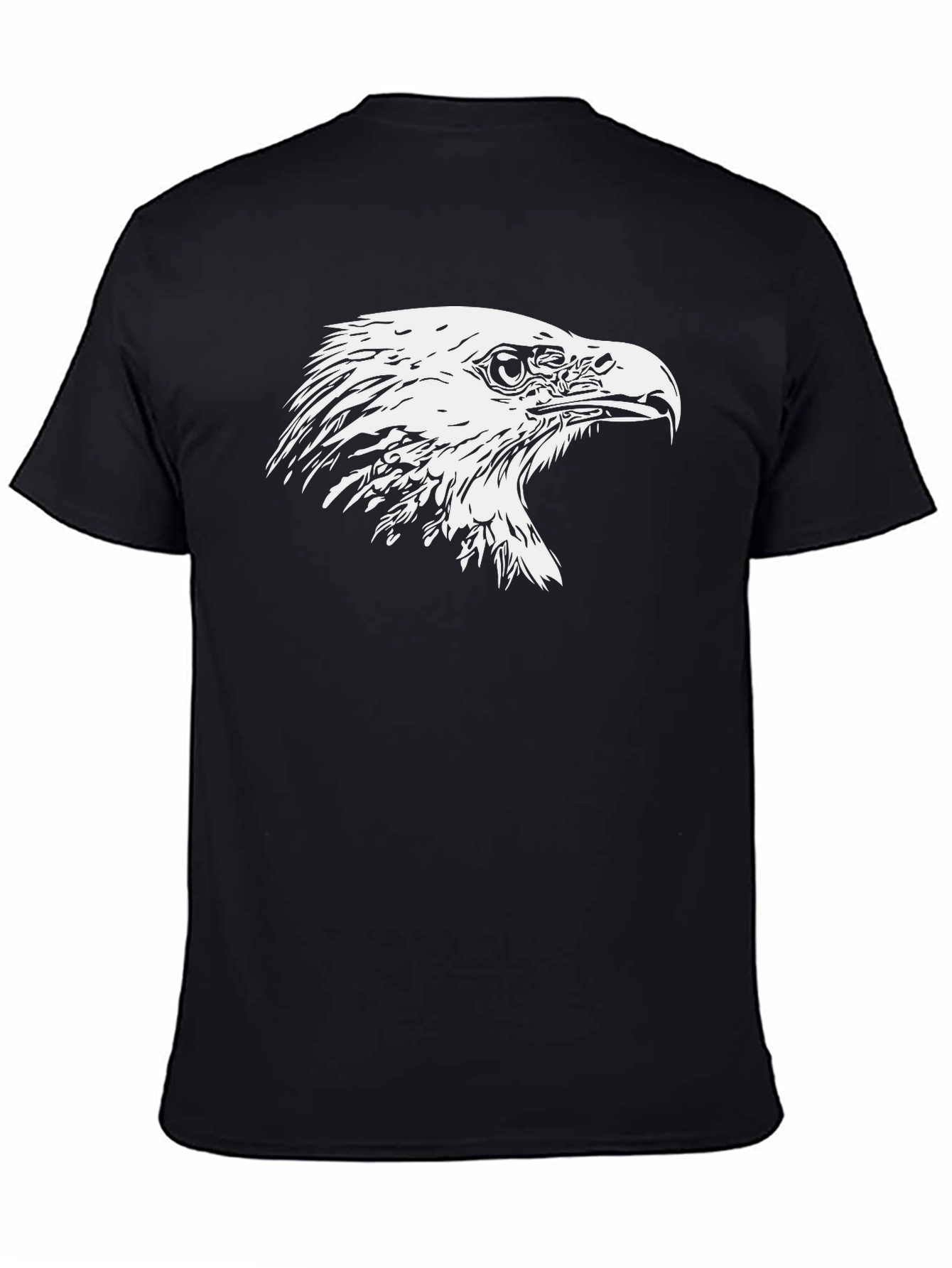 Bald Eagle Graphic Print Black T-Shirt