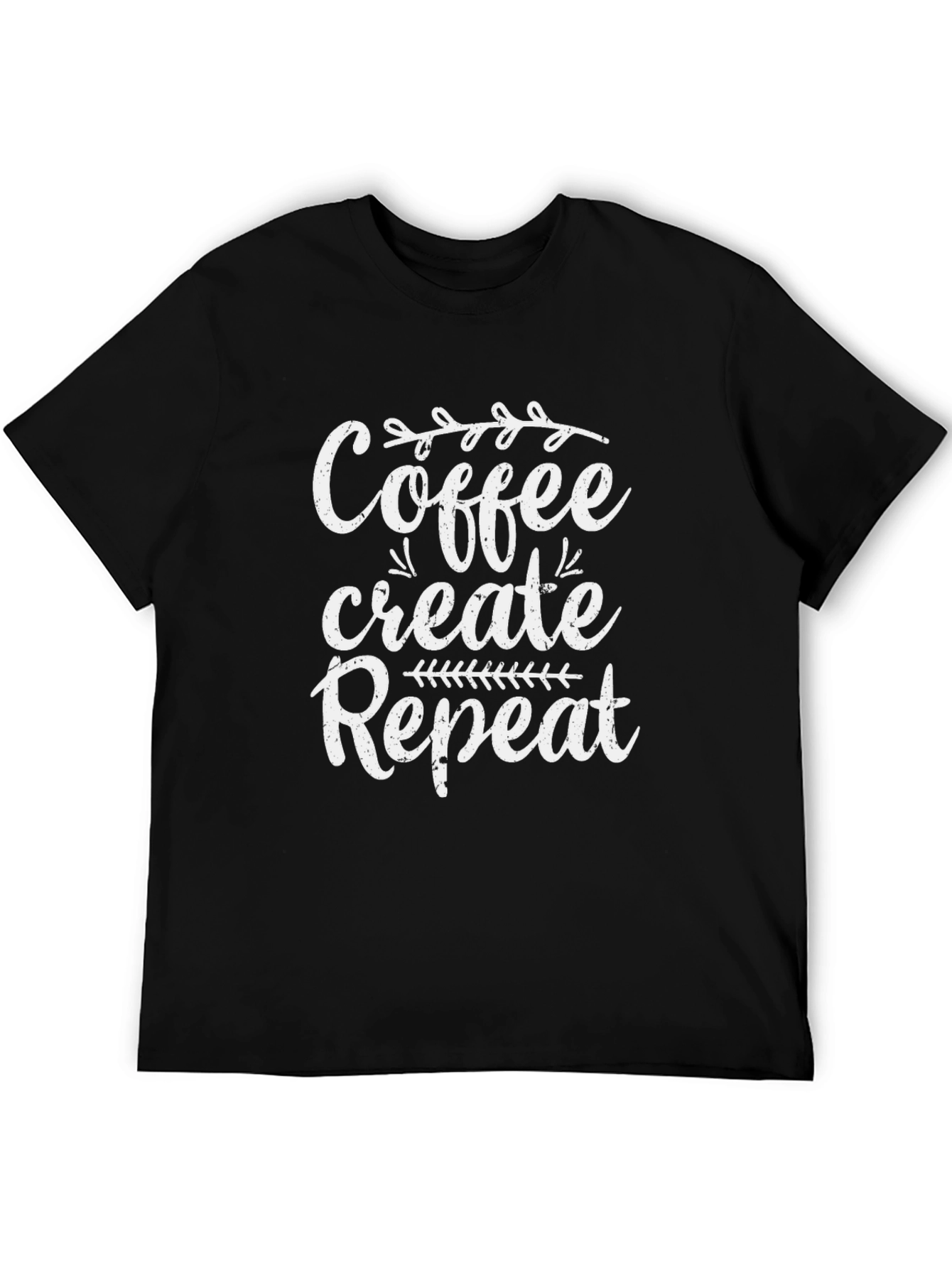Coffee Create Repeat Graphic Tee - Black