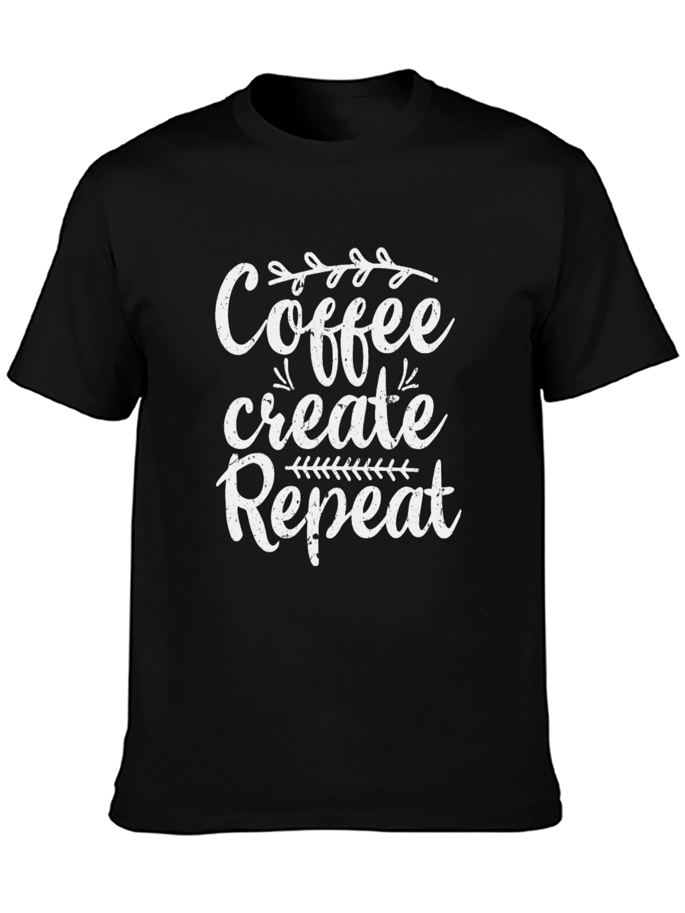 Coffee Create Repeat Graphic Tee - Black