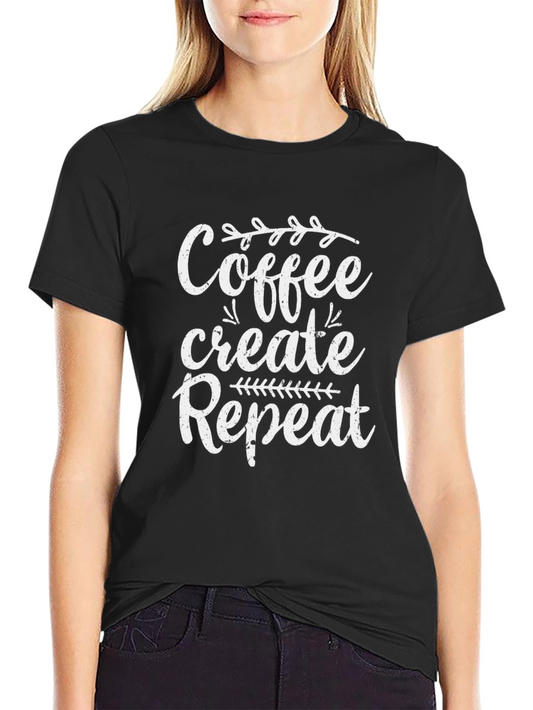 Coffee Create Repeat Graphic Tee - Black