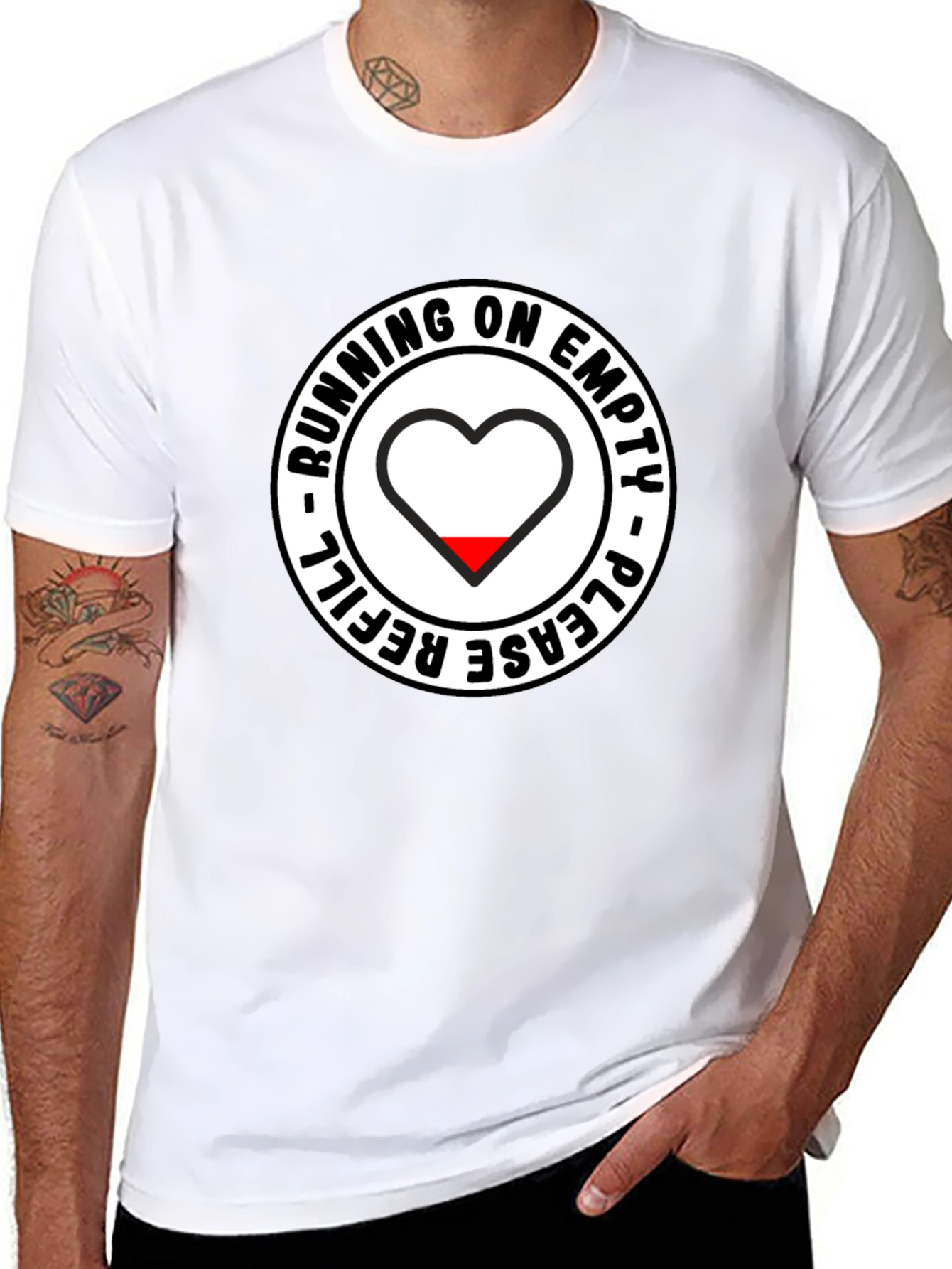Running On Empty T-Shirt - Funny Novelty Tee