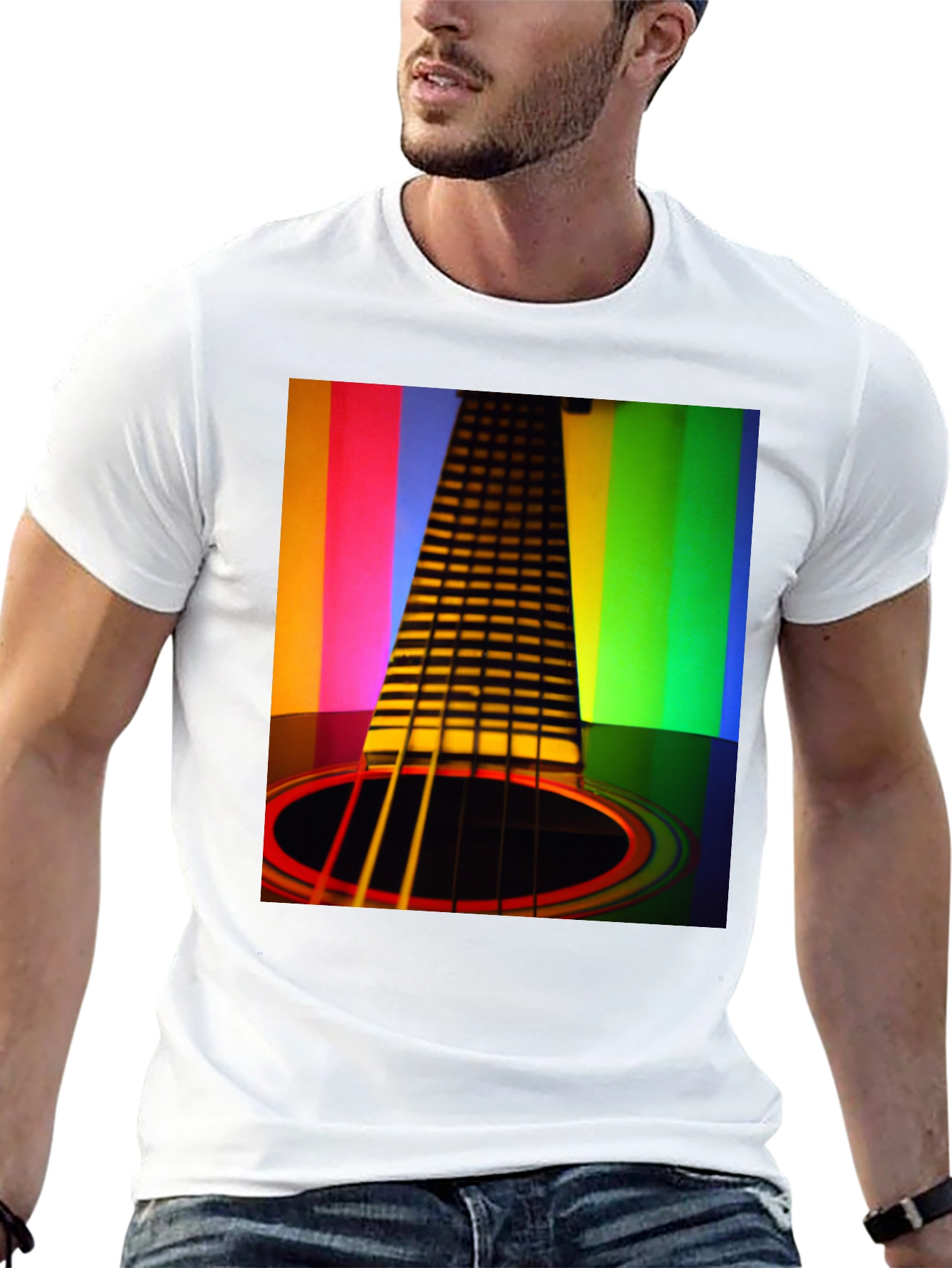 Rainbow Guitar T-Shirt - Musical Harmony