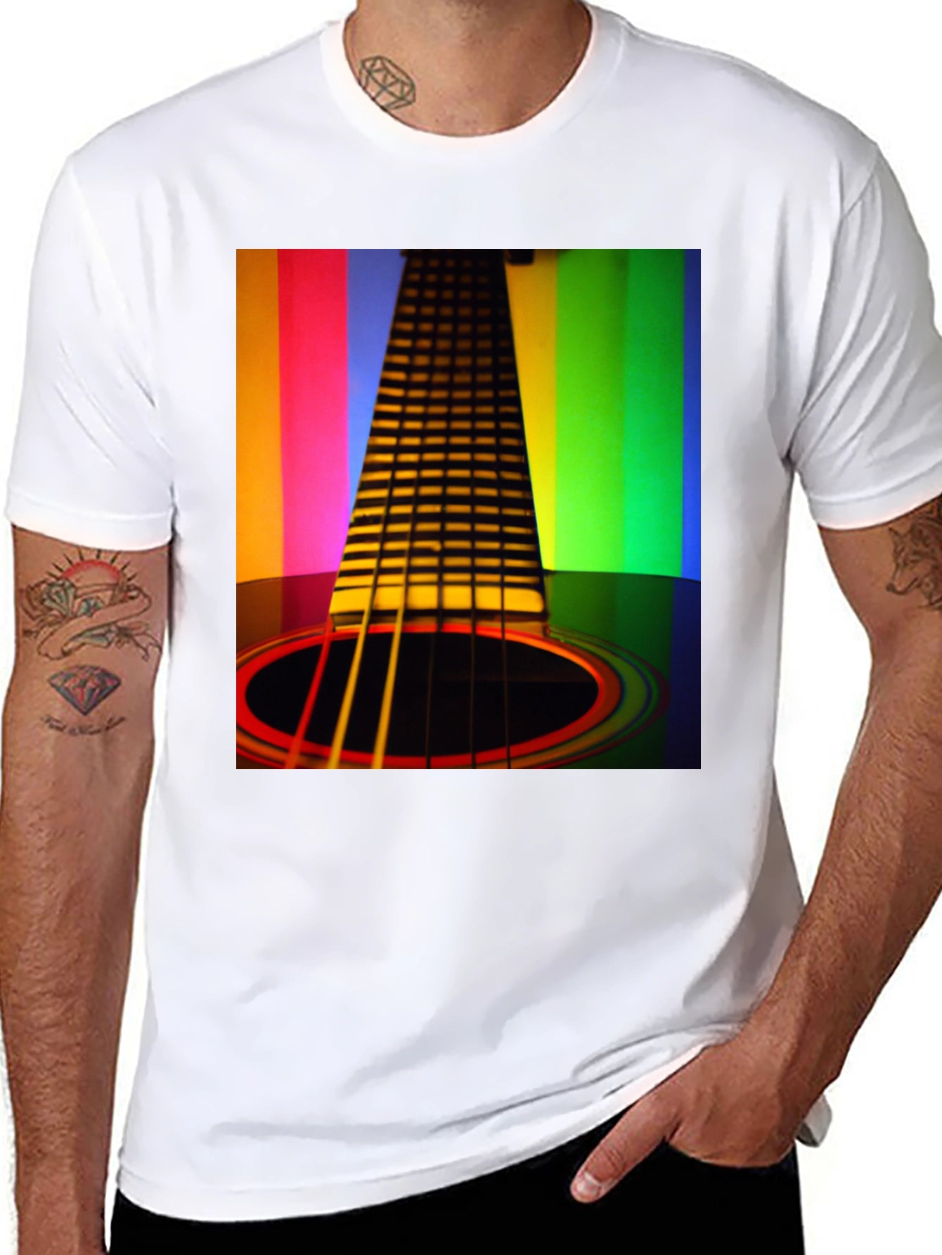 Rainbow Guitar T-Shirt - Musical Harmony